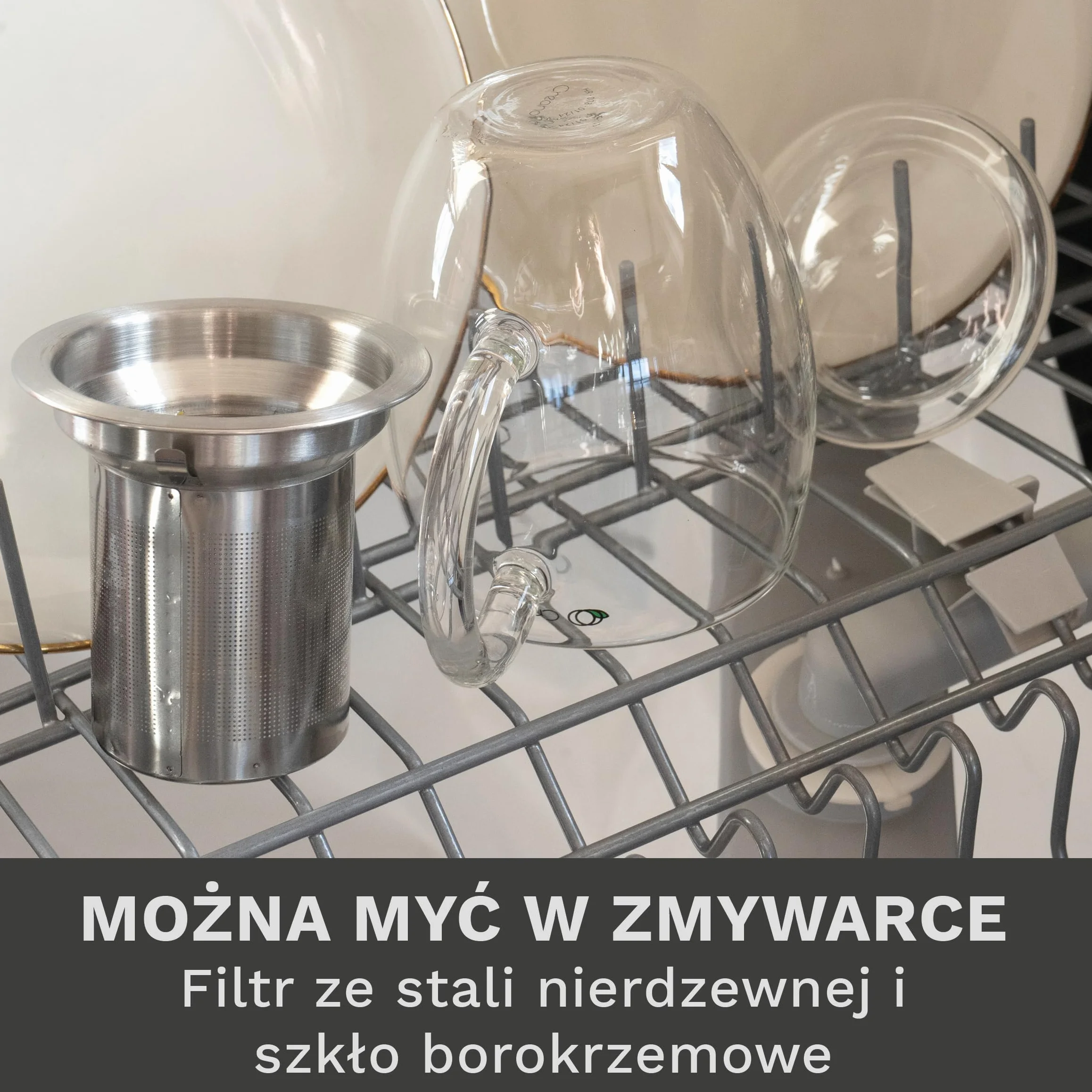 Creano Szklanka do herbaty all in one 400 ml, duża filiżanka do herbaty z sitkiem ze stali nierdzewnej i pokrywką ze szkła, zaparzacz do herbaty w atrakcyjnym opakowaniu prezentowym (1 x 400 ml)