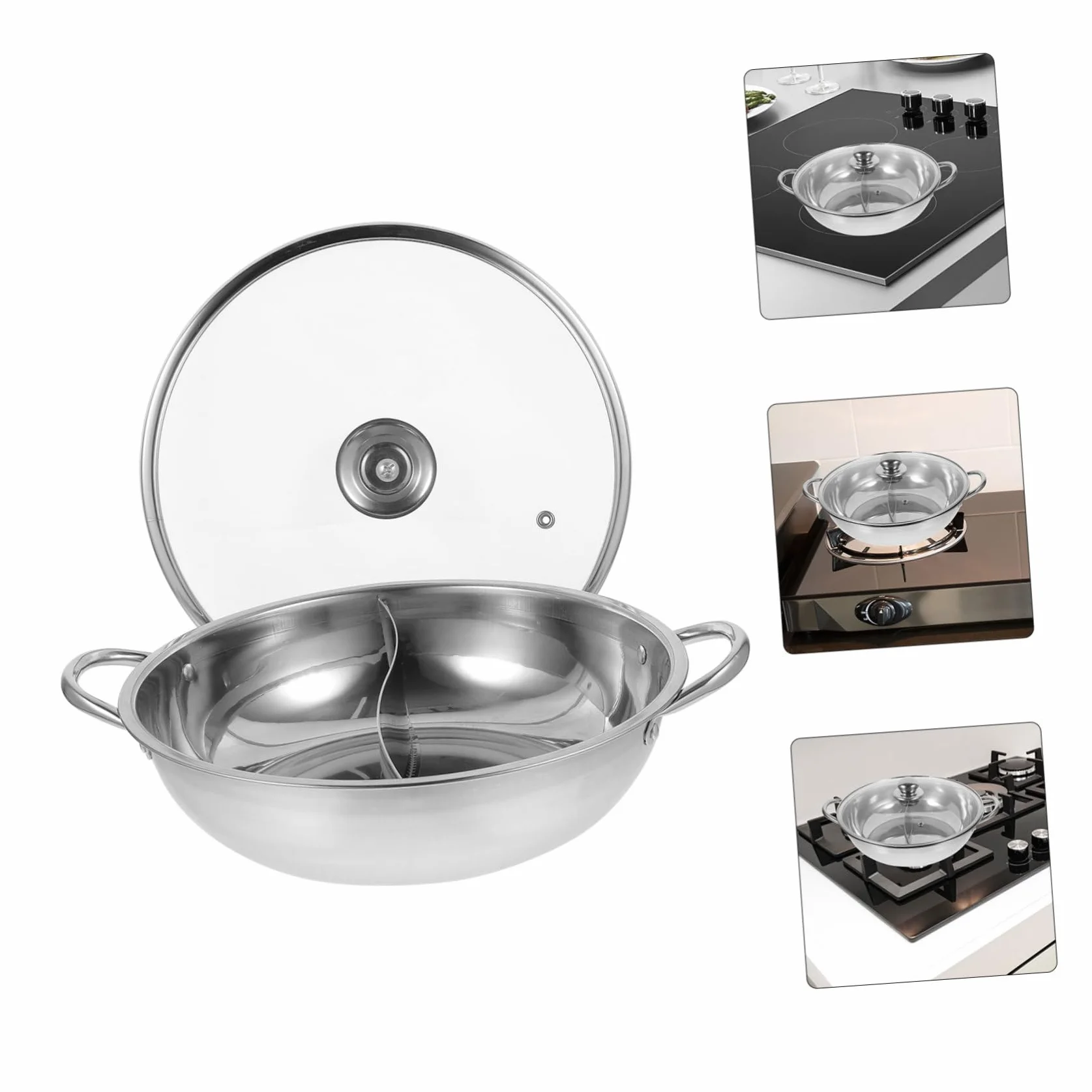 Garnek Do Duszenia Hotpot Pot Divider Elektryczny Garnek Do Duszenia O Podwójnym Smaku Gotowanie Na Kuchence Gazowej Można Myć W Zmywarce