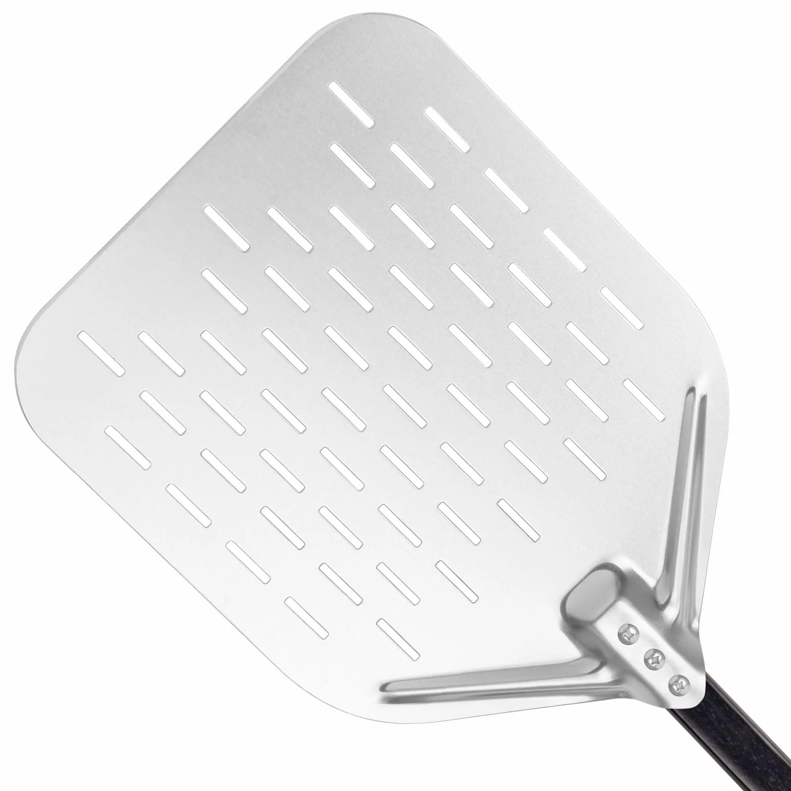 Łopatka do pizzy 40 * 30 cm 12 cali z dużą powierzchnią i odpinanym uchwytem Łopatka do pizzy (ciemny czarny)