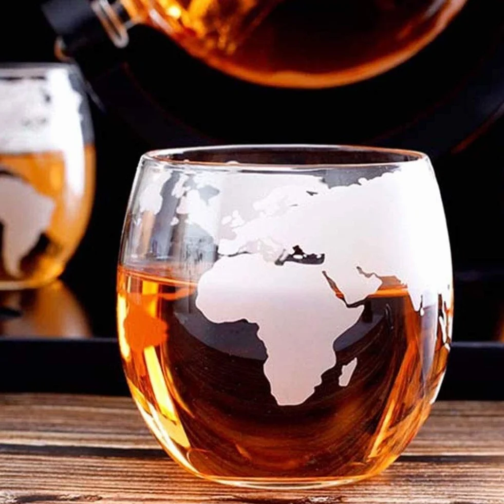 Karafka do wina z ręcznie dmuchanego szkła, duża pojemność 1000 ml, drewniana taca ze stali nierdzewnej, prezent dla miłośników