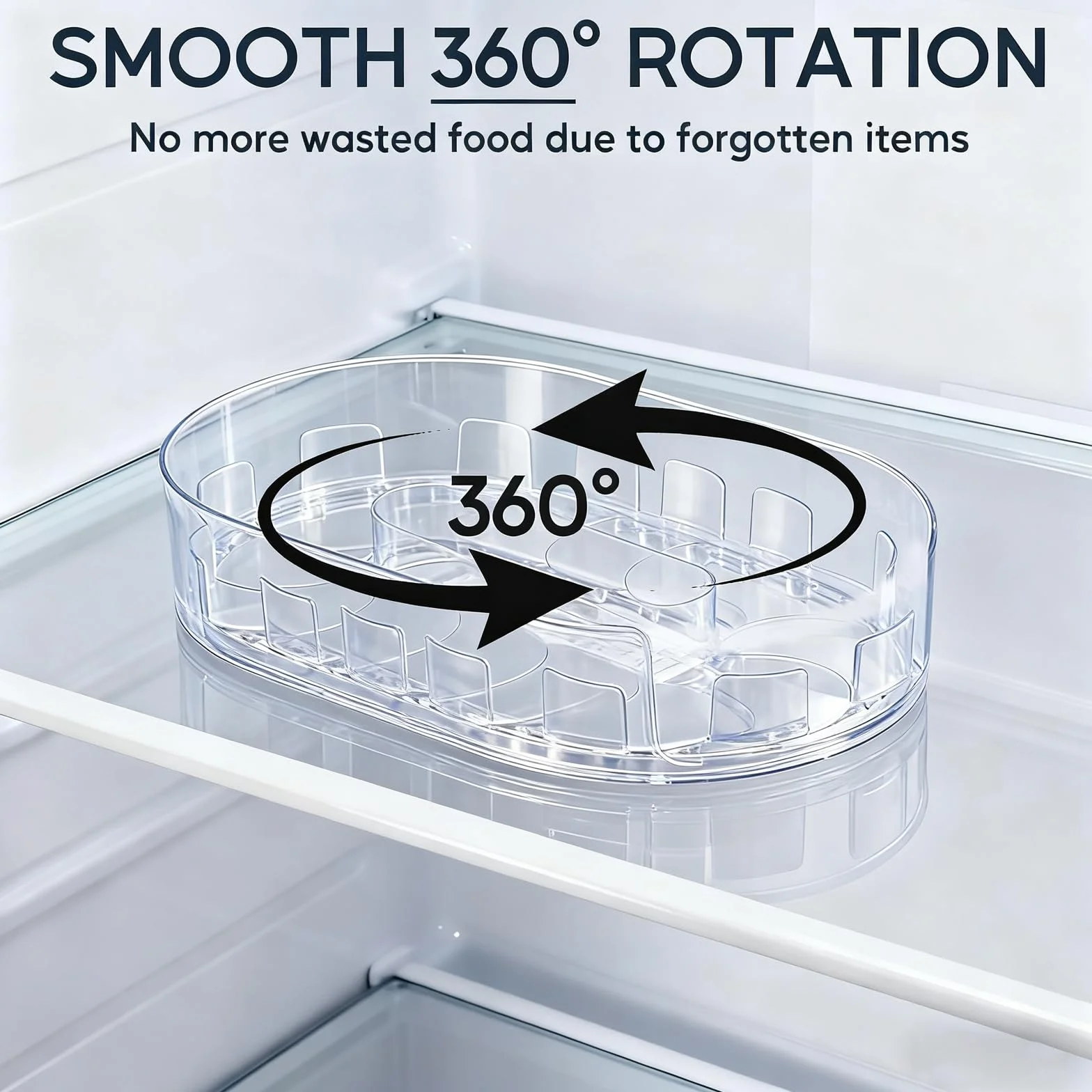 1 sztuka Lazy Susan talerz obrotowy do lodówki, 360° obrotowy mały talerz obrotowy organizer przezroczysty obrotowy blat do lodówki owalny na butelki z przyprawami, butelki z kondimentem