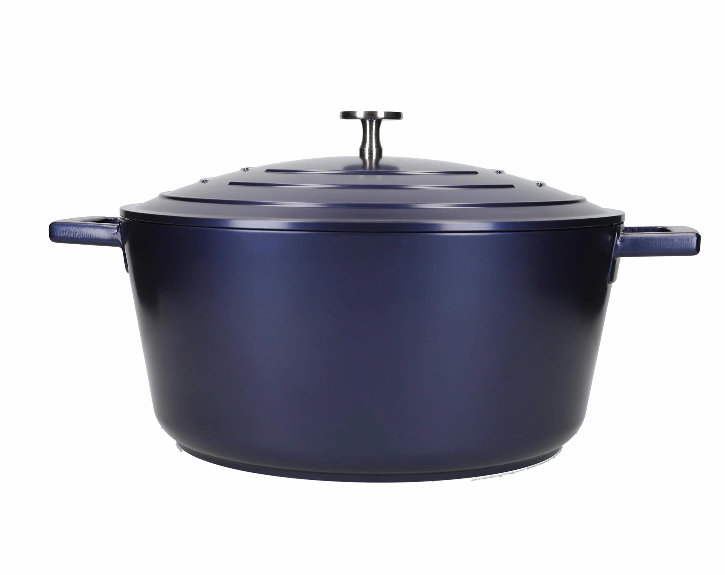 MasterClass Naczynie żaroodporne z pokrywką, duże 5 l/28 cm, lekkie, odlewane z aluminium, nadające się do kuchenek indukcyjnych i piekarników, niebieskie