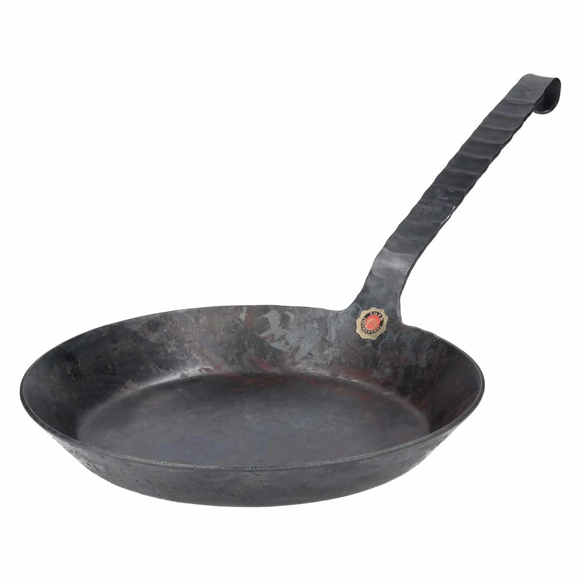 Turk 65526 patelnia żelazna z płaskim trzonkiem z haczykami swobodnie kuta na ciepło, średnica 26 cm