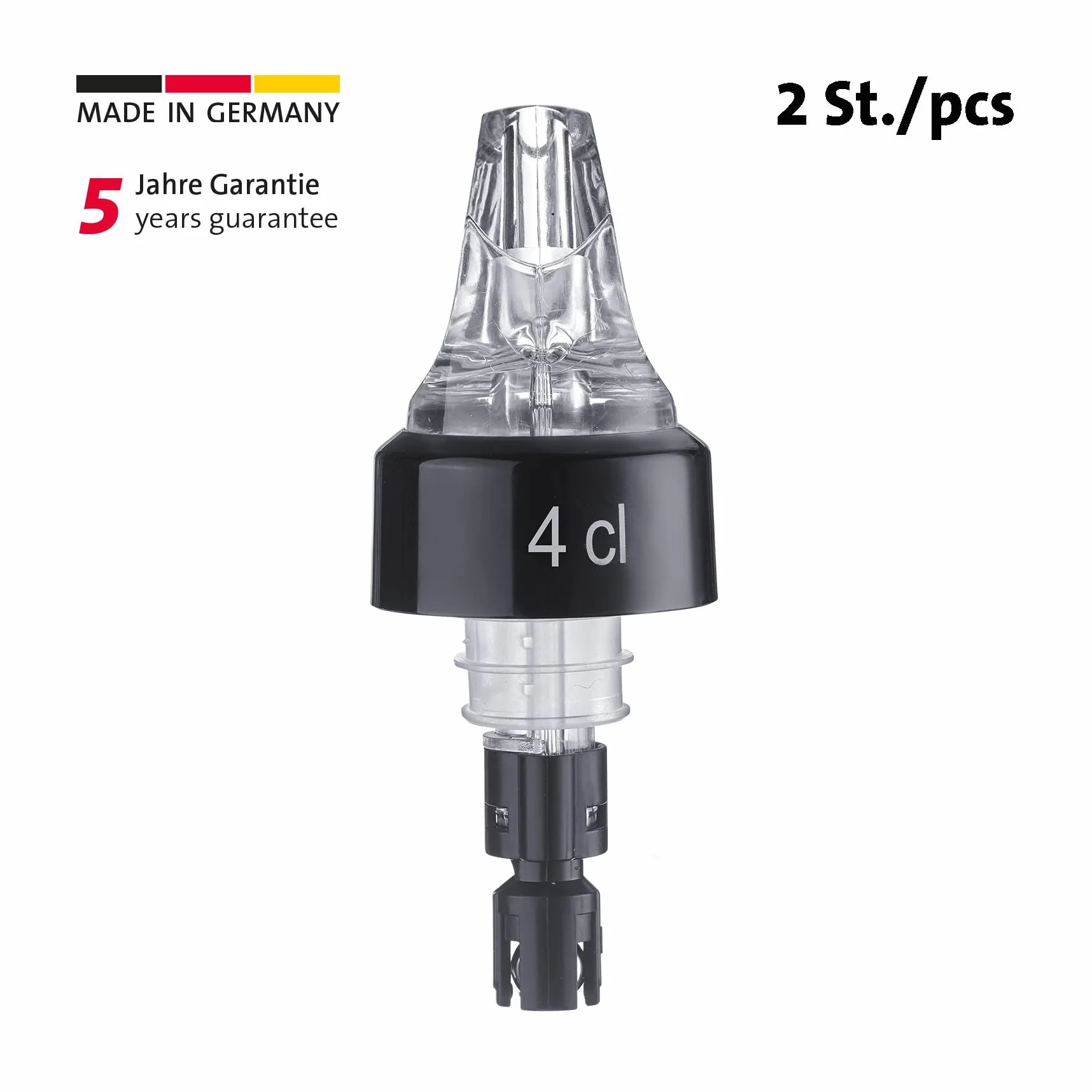 Westmark 2 nalewaki do dozowania/odmierzania, Porcjowanie, Dozowanie na nalewak: 4 cl, Tworzywo sztuczne, Auto-Pour, Przezroczysty, 994022EG