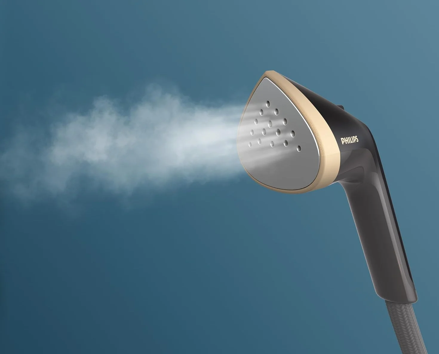 Philips Parownica stojąca 3000 Series – Pochylana deska StyleBoard, 3 poziomy pary, metalowa końcówka, 2000 W, zbiornik 2 l, gotowa w 60 s, MyEssence, czarna (STE3170/80)