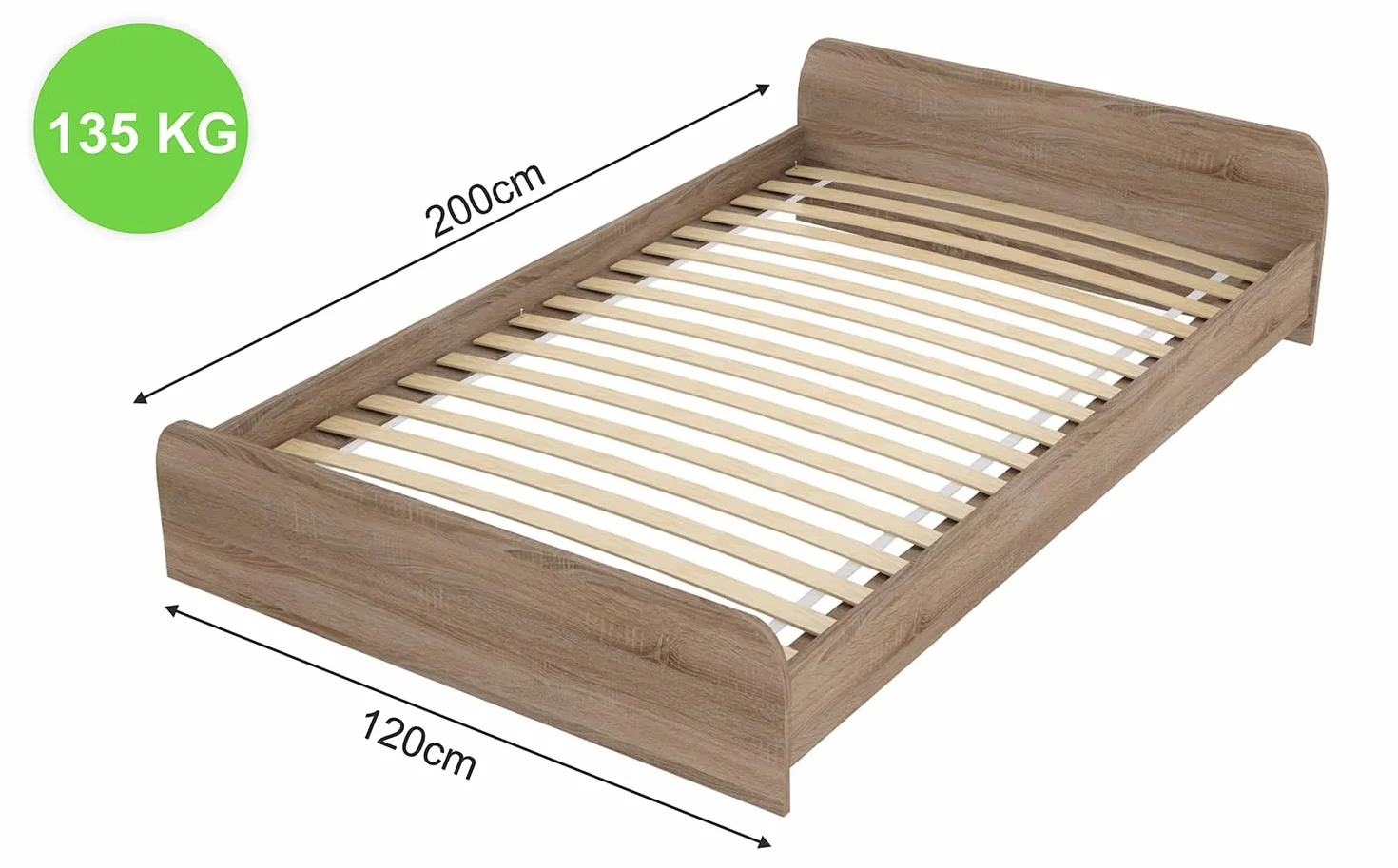 Stelaż wkład do łóżka pod materac 120 x 200 cm, sprężynujący