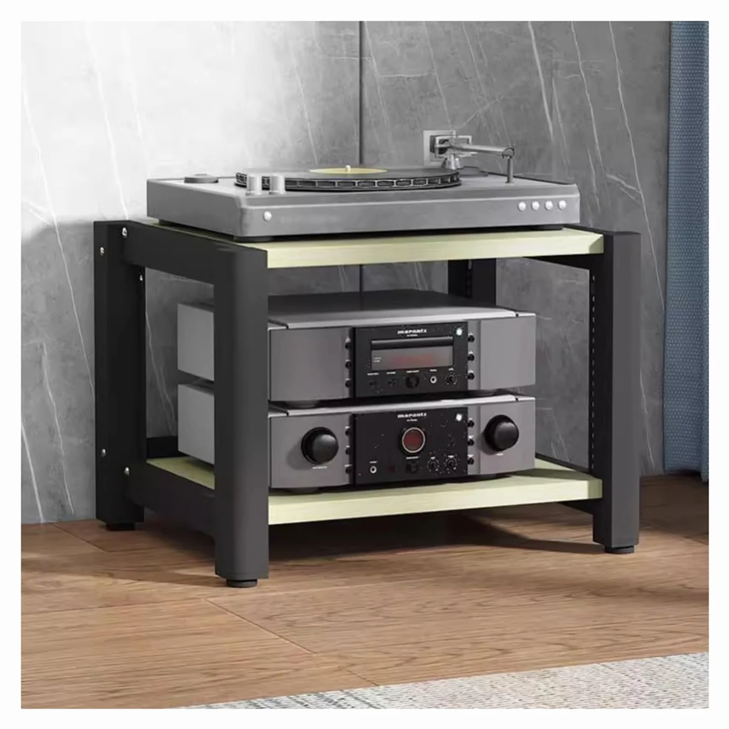 Szafka audio HiFi Rack, 2/3-poziomowe półki stereo z regulowanymi półkami, stojak pod telewizor/półka pod sprzęt audiowizualny, przechowywanie nośników multimedialnych na gramofony, wzmacniacze,