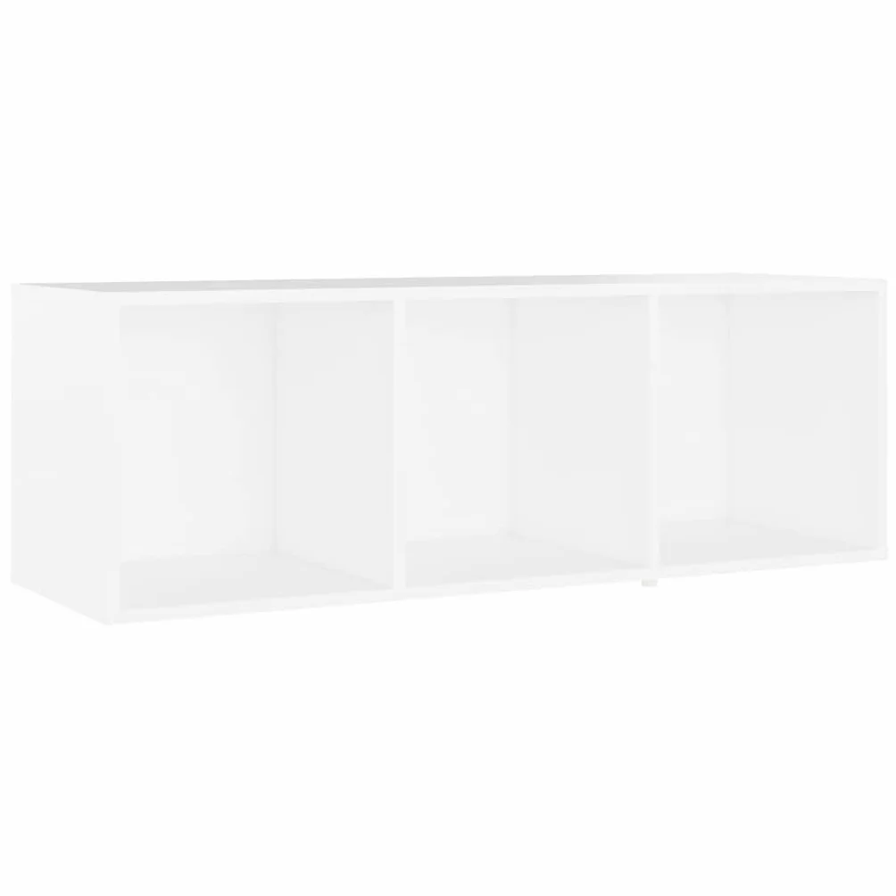 Szafka pod telewizor, zestaw 4 sztuk, biała, 107 x 35 x 37 cm, materiał drewnopochodny, centrum rozrywki do salonu, uniwersalna konsola TV, nowoczesne wzornictwo