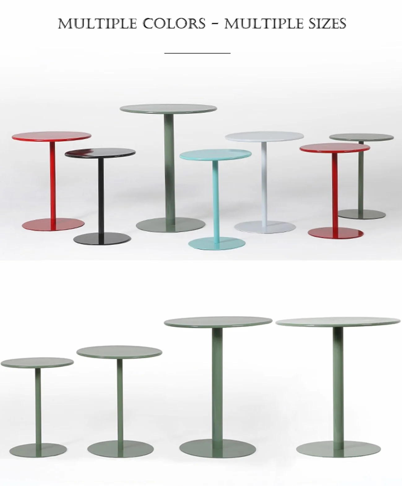 Nowoczesny matowy okrągły stolik pomocniczy metalowy żelazny stolik końcowy do salonu sypialni biura - stylowa szara szafka nocna 48 cm (18,8") stolik kawowy meble