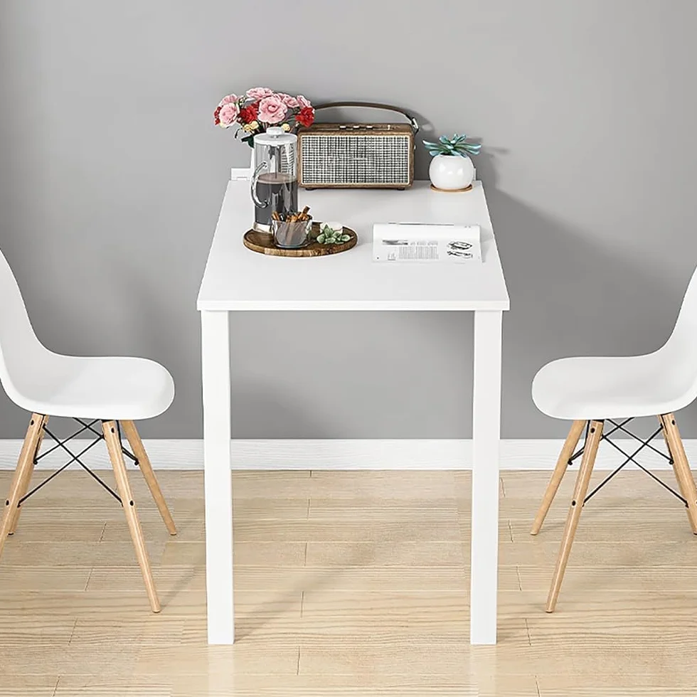 Zajmujący mało miejsca biały składany stół ścienny - łatwa instalacja, kompaktowa konstrukcja do salonu, jadalni i blatu barowego (90 x 50 cm) - idealny do małych przestrzeni