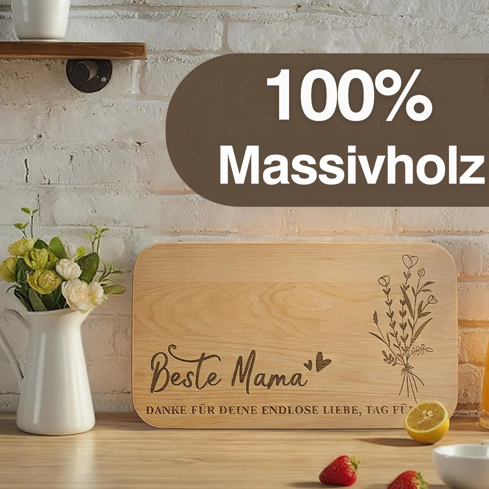Prezent na Dzień Matki dla mamy, spersonalizowana deska śniadaniowa z drewna z podstawką, zestaw upominkowy dla mamy, prezent urodzinowy na Boże Narodzenie, Dzień Matki, dla najlepszej mamy
