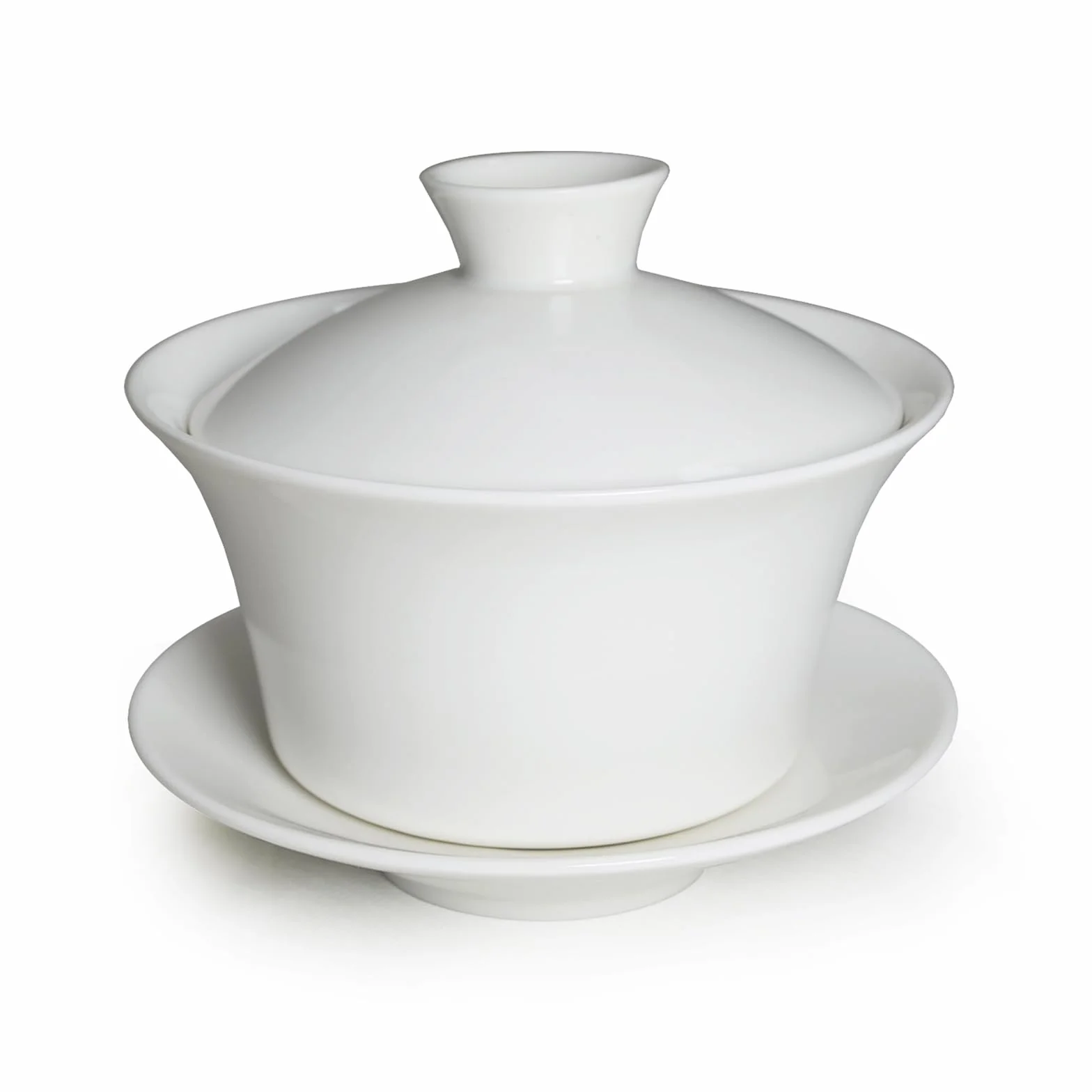 Chińskie porcelanowe filiżanki do herbaty Gaiwan Wspoza Tradycja Sancai Pokrywka Miska Warga Kubek Spodek (300 ml Biały)