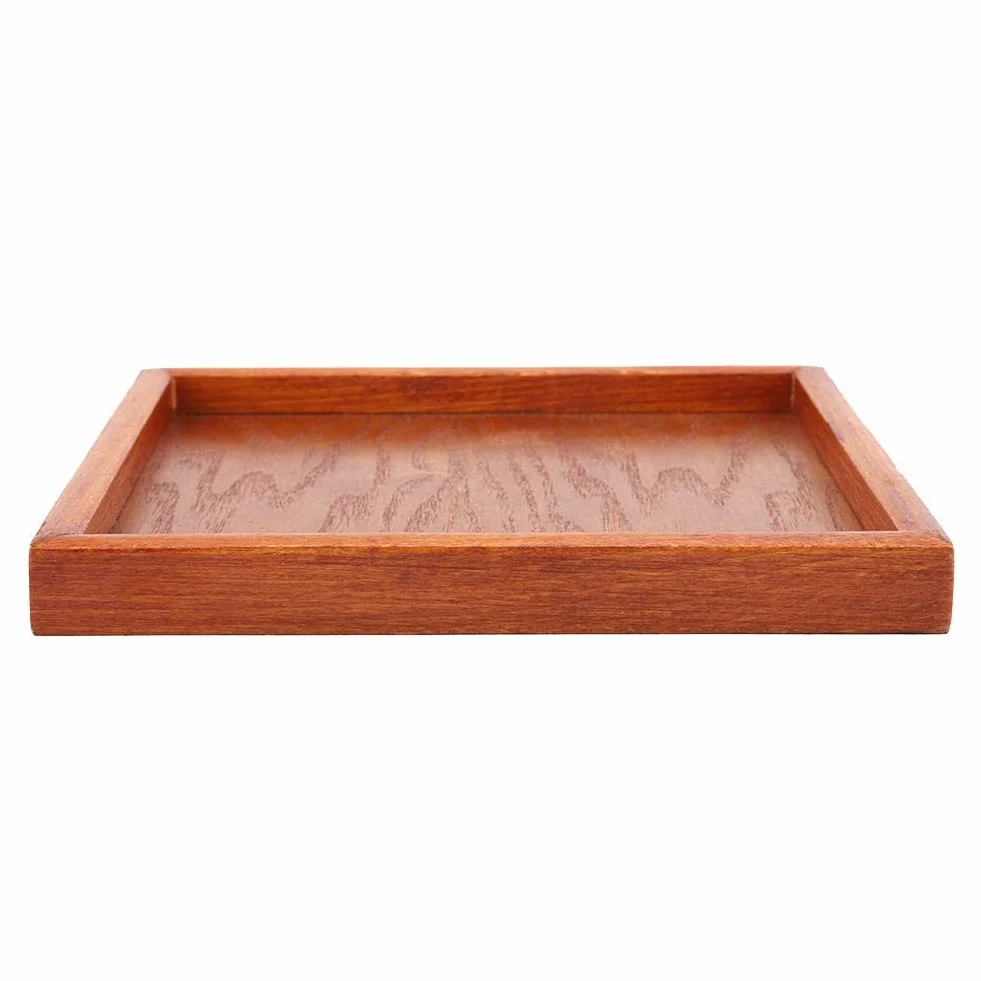 Kwadratowa taca z litego drewna dekoracyjna do serwowania 22 x 22 cm