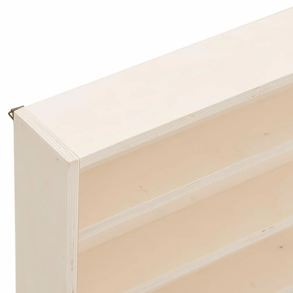 Witryna kolekcjonerska z drewna z drzwiami, regał ścienny, regał wiszący, regał wiszący z 4 półkami i drzwiami PET 60 x 8,5 x 37 cm, do przechowywania, dekoracja w salonie, sypialni i biurze