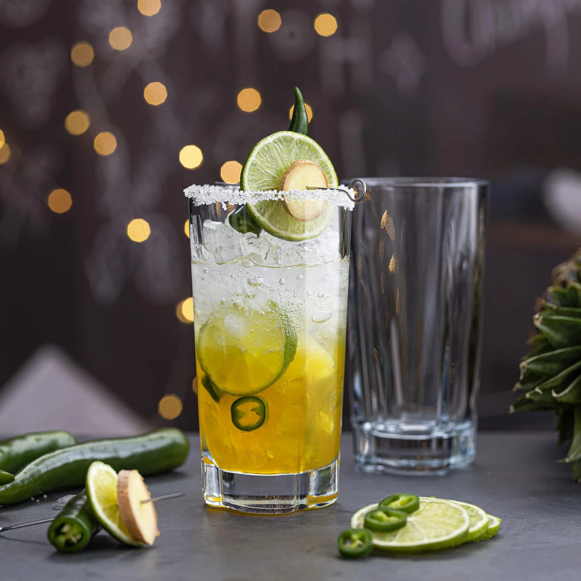 TREND FOR HOME Szklanki Wysokie Szklanki Long Drink Uniwersalne do Drinków Napojów Wody Szkło Przeźroczyste, Komplet Szklanek do Long Drinków, Kolekcja Elin, 300 ML, 6 Sztuk