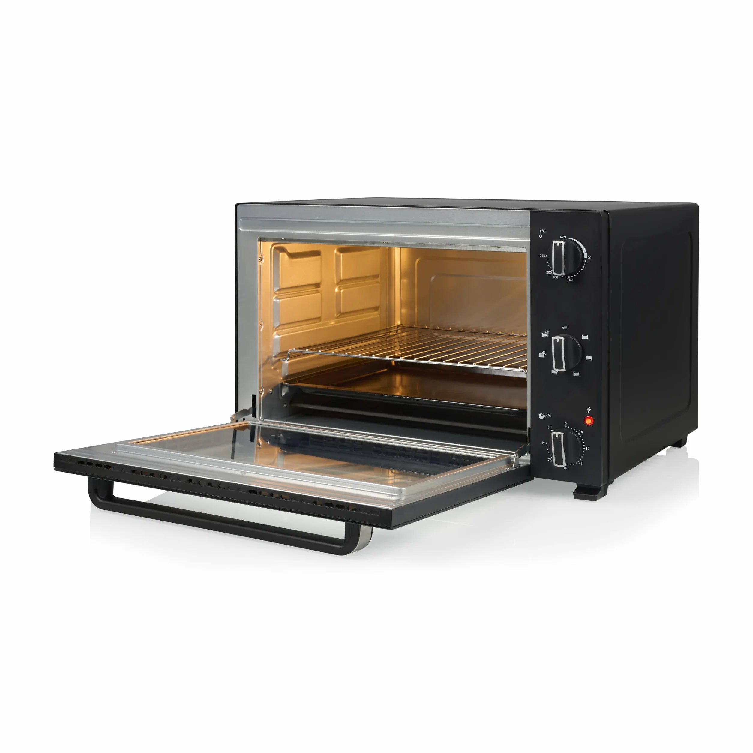Tristar Piec konwekcyjny 48 l, 1800 W, 6-stopniowy konwekcyjny, 90-minutowy timer, drzwi z podwójnymi szybami, oświetlenie wnętrza, blacha do pieczenia i ruszt do grillowania, OV-3665