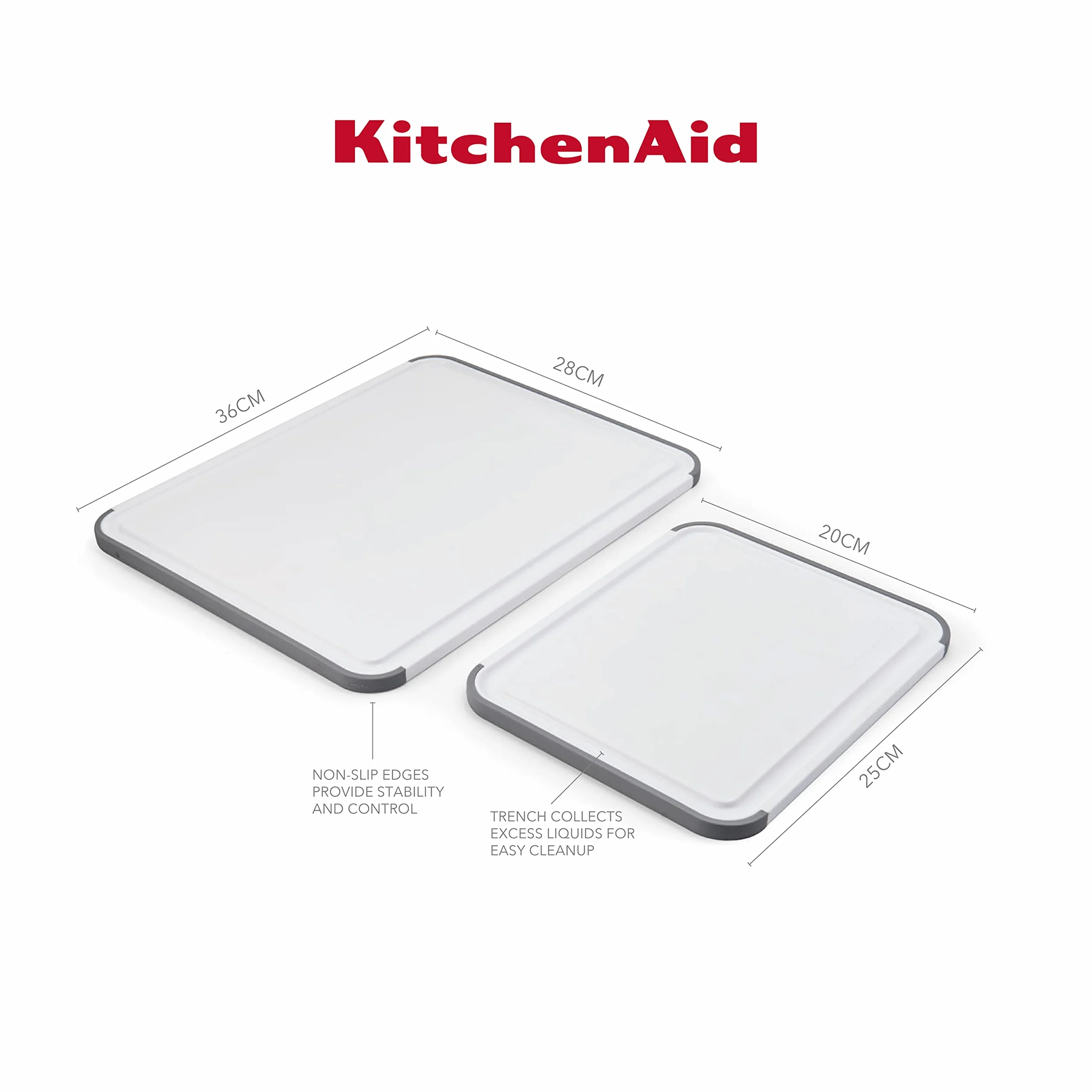 KitchenAid Deski do krojenia 2 szt antypoślizgowe BPA free polipropylen 20x25 cm 35x28 cm