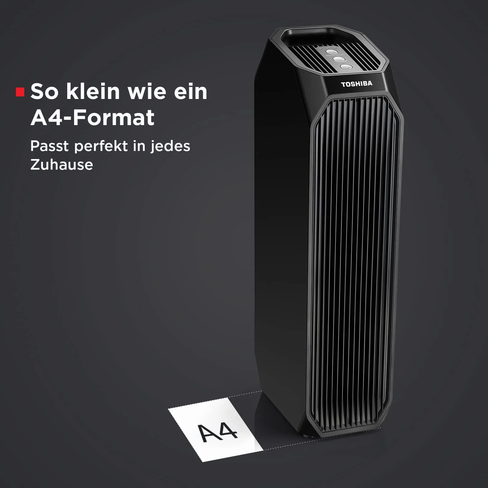 Toshiba True Hepa Oczyszczacz Powietrza, Czarny, 228 m³/h