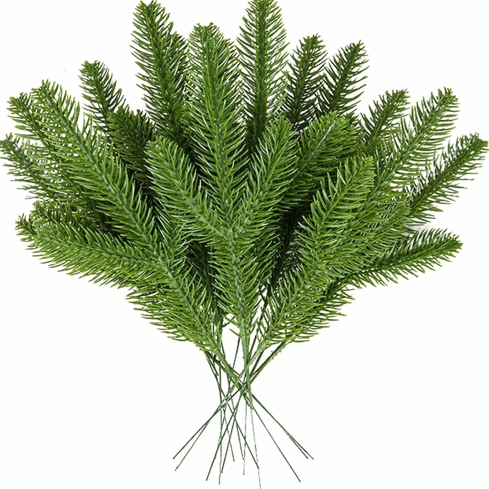 gotyou 50 pezzi plastikowe sztuczne gałęzie choinkowe, sztuczne gałęzie sosny Boże Narodzenie Ghirlanda FAI da Te z Aghi Di Abet Artificiali Decorazione per House e Giardino
