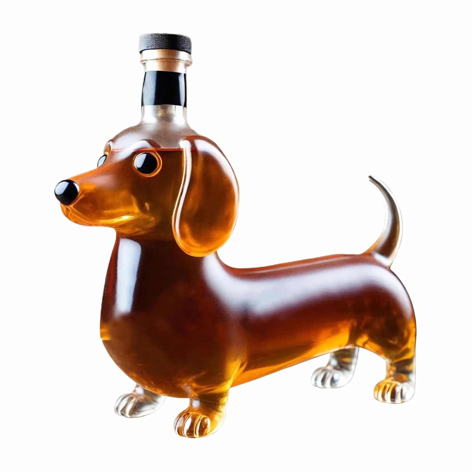 Jamnik butelka whisky dla psa, rze?biony szklany kubek 3D, szklana butelka do whisky w kszta?cie psa, przezroczysty pojemnik wino premium, karafka do czerwonego wina dla mi?o?ników whisky