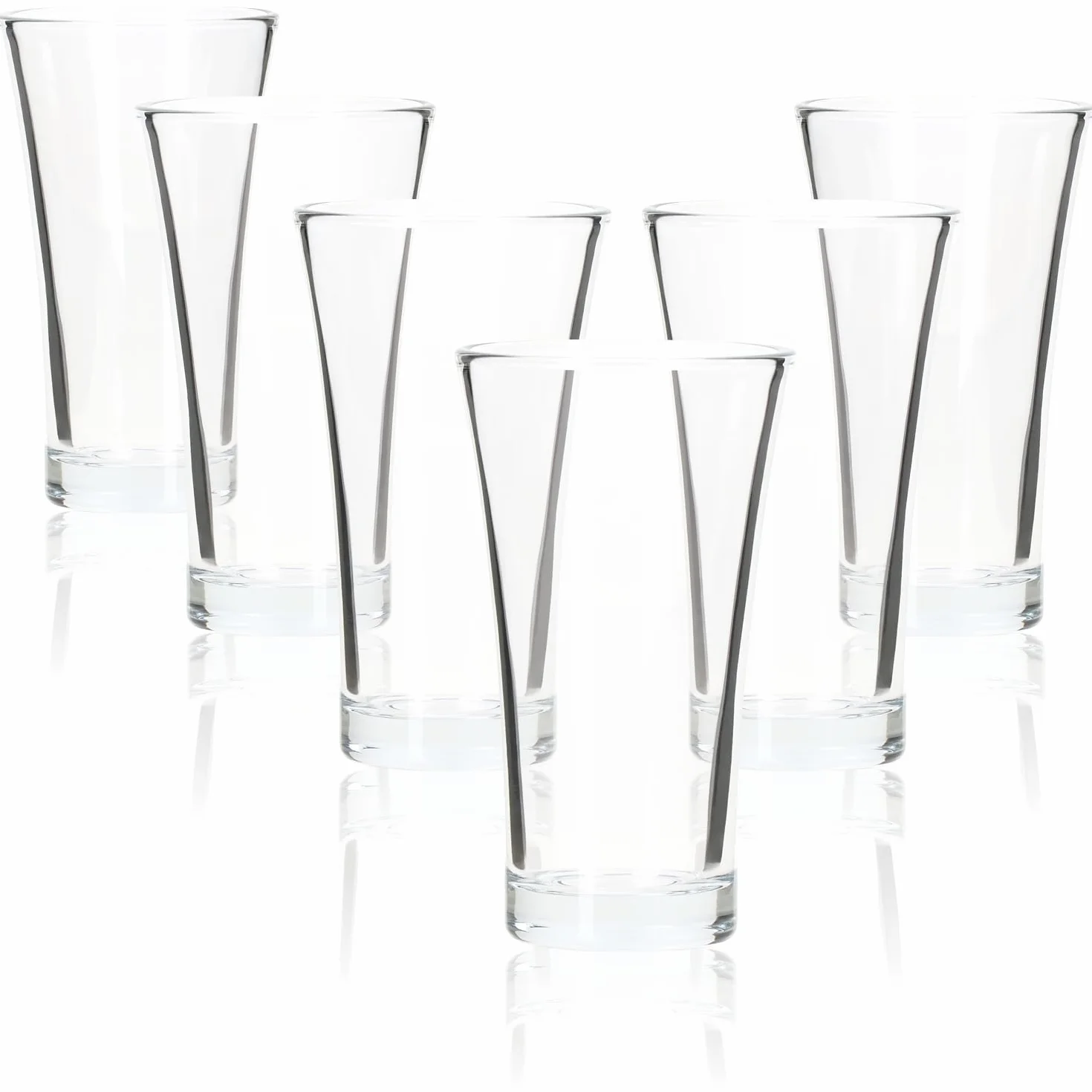 COM-FOUR® 6 kieliszków do shotów i alkoholi - kieliszki do shotów 80 ml - wytrzymale i nadaja sie do wielokrotnego uzytku, mozna myc w zmywarce - elegancki stozkowy ksztalt (przezroczysty - 80ml)