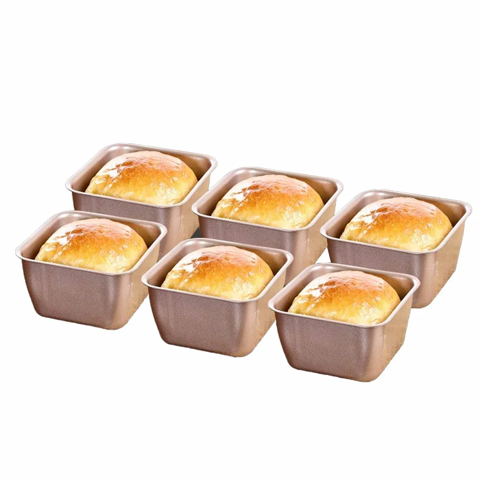 Nonstick Mini Formy Do Pieczenia Ciast, 3-calowe Kwadratowe Puszki Do Mini Bochenków, Pojedyncze Patelnie Brownie Ze Stali Węglowej, Kwadratowe Patelnie Do Ciastek Do Pieczenia W Piekarniku (6)