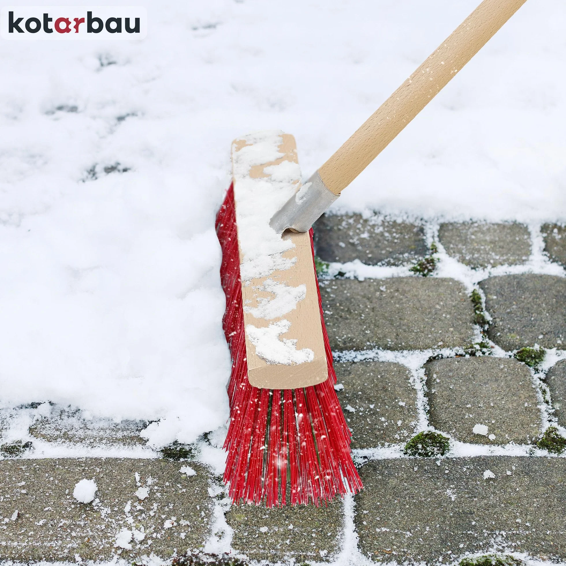 KOTARBAU® Ulicówka - 43 CM - Zamiatacz - Szczotka - Miotła Drewniana - Zmiotka - PVC