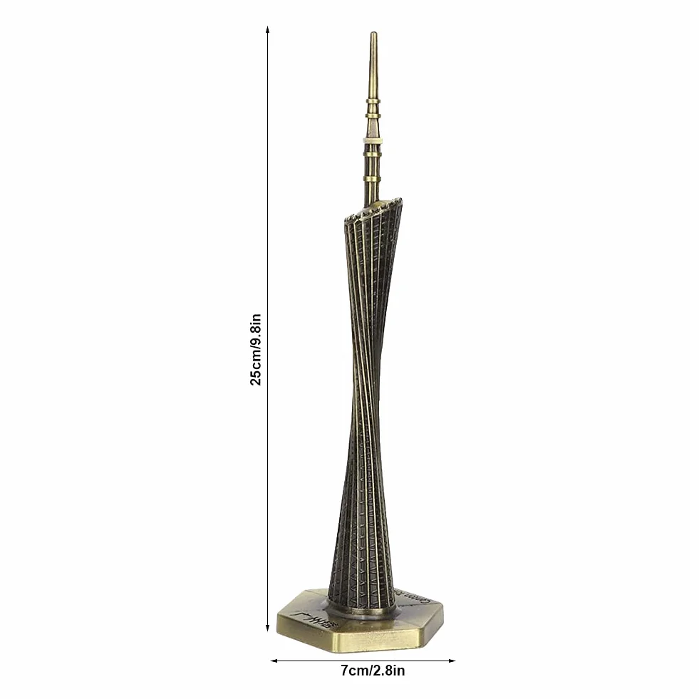Marhynchus Metal Canton Tower model Guangzhou mała talia, vintage, rzemiosło artystyczne, pamiątka z ornamentów (brąz)
