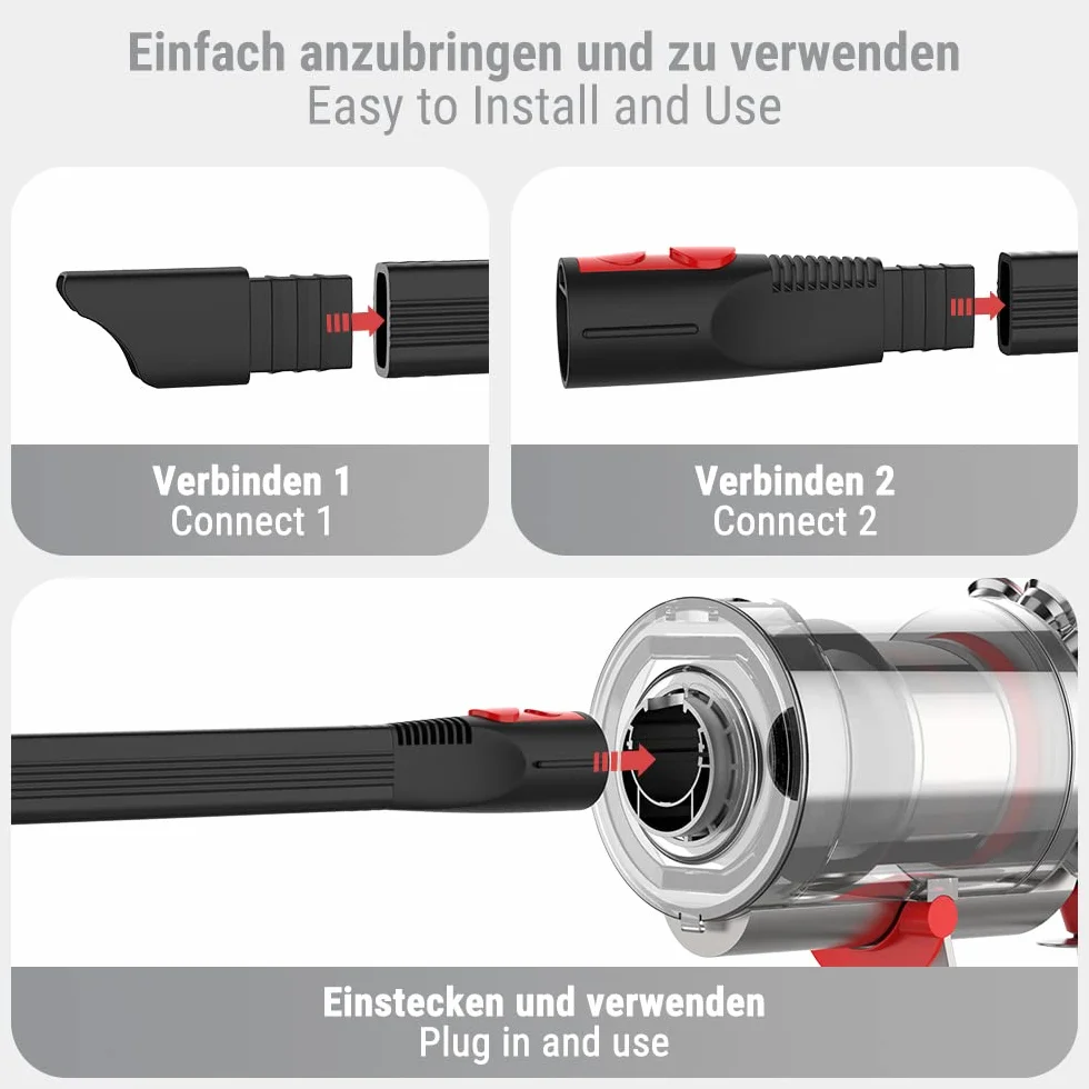 ecooe elastyczna dysza szczelinowa, długa dysza, dysze do odkurzaczy kompatybilne z odkurzaczem ręcznym do Dyson V15 Detect Outsize V11 V10 V8 V7