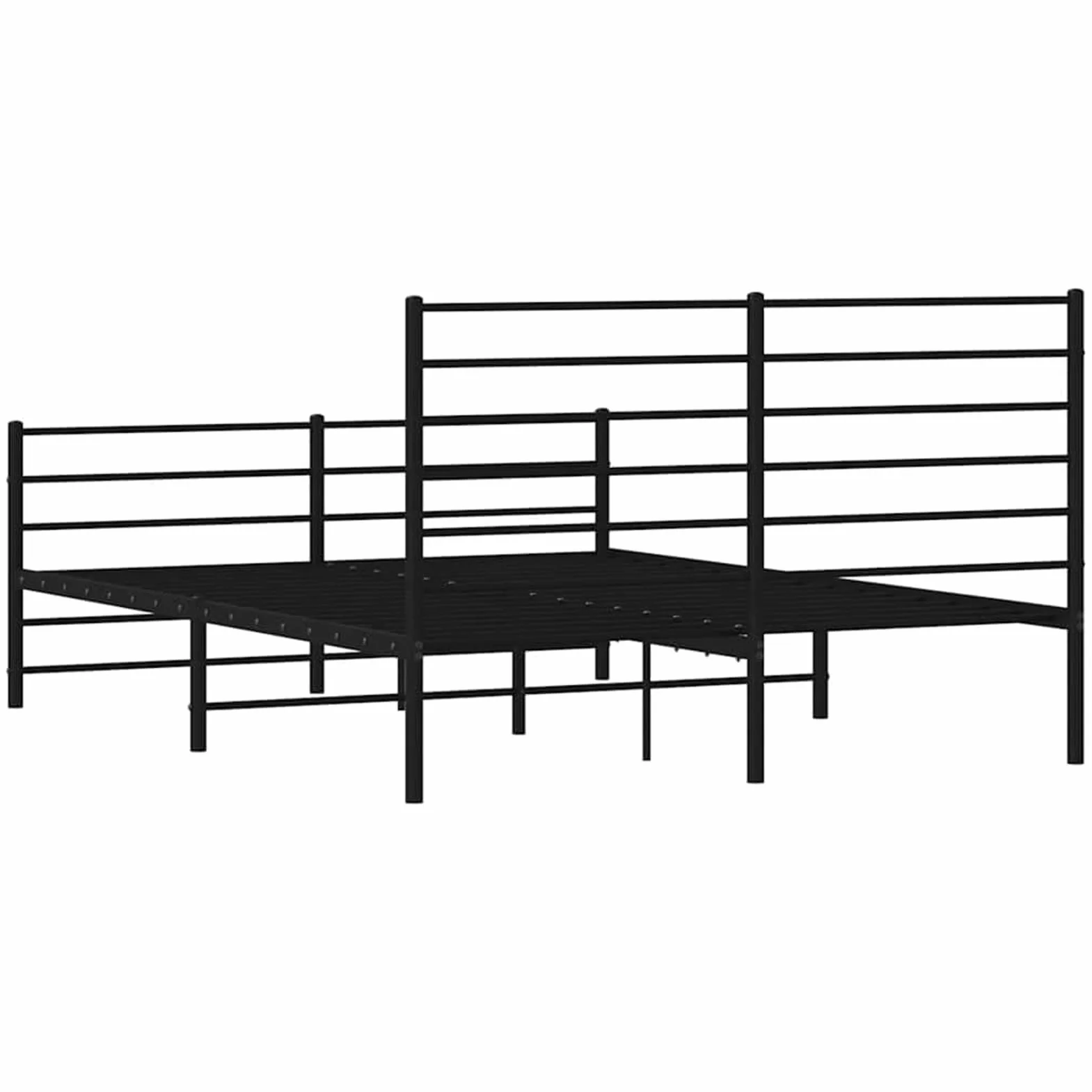 ATOMSTACK MAKER Cama de Metal Con Cabecero y Piecero, Estructura de Acero Negro Mate 150 x 200 cm, Incluye Somier de Lamas, Altura Inferior 26 cm, Diseño Moderno y Robusto para Adultos – Montaje Fácil