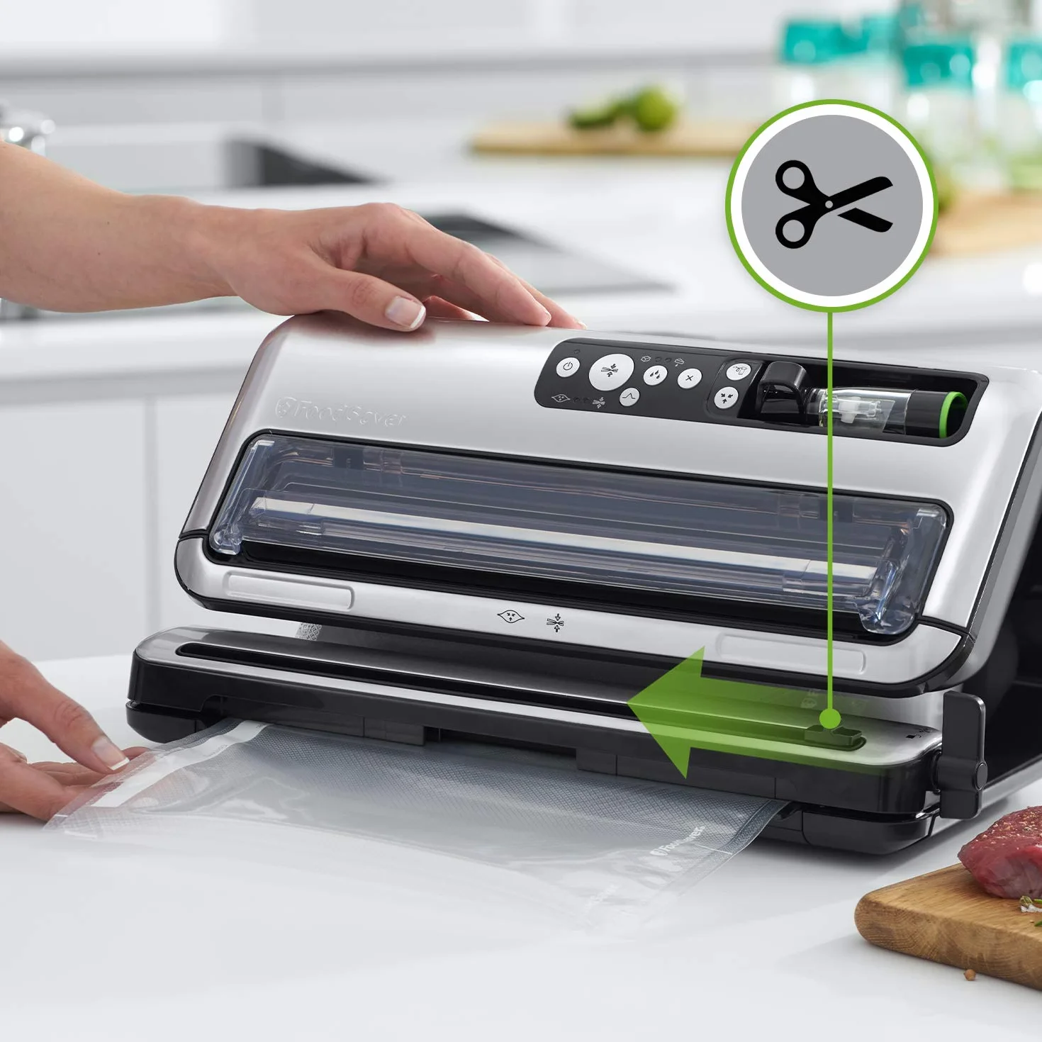 FoodSaver zgrzewarka próżniowa z trybem automatycznego pakowania próżniowego, pakowarka próżniowa FFS006X