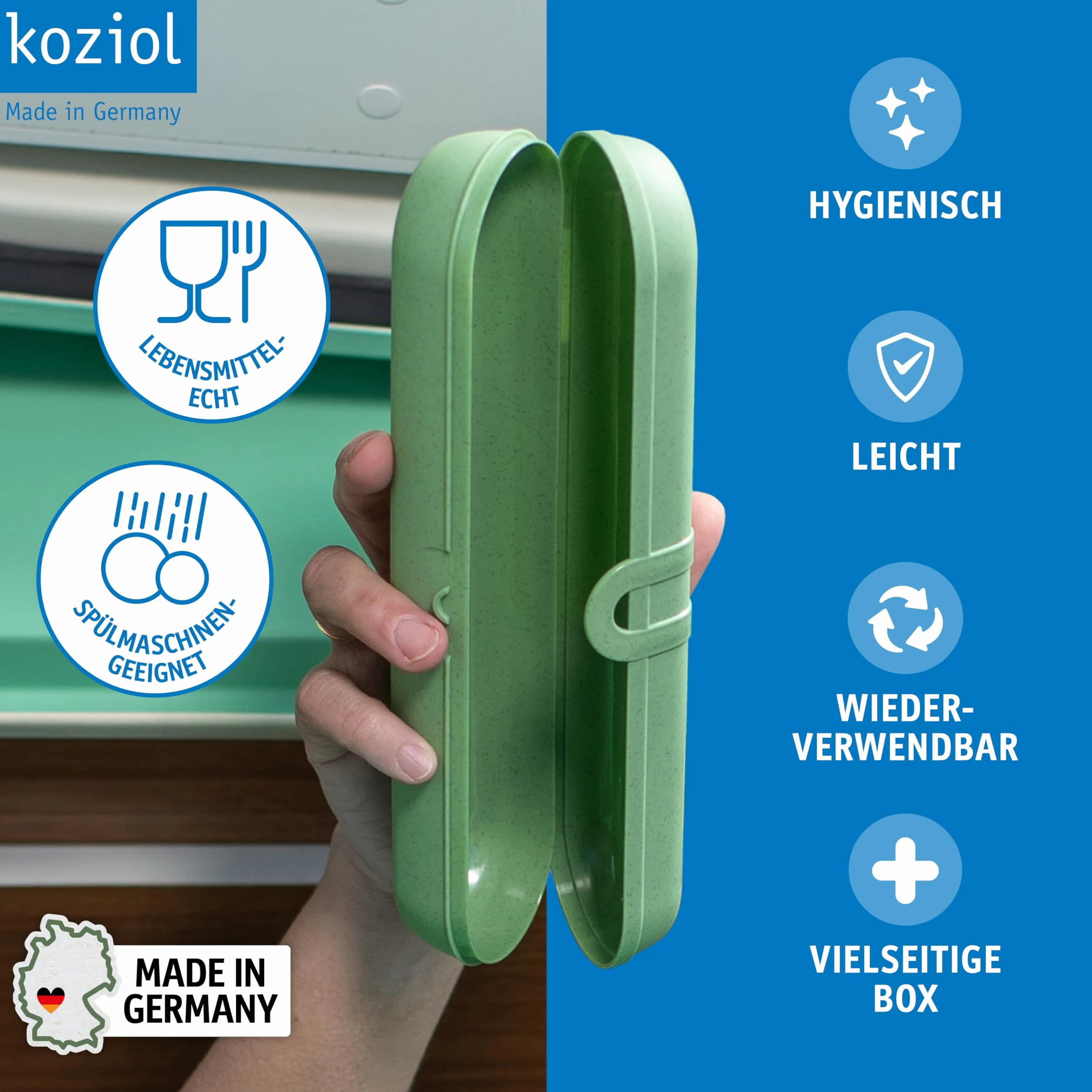 koziol Besteck-Etui KLIKK in grün