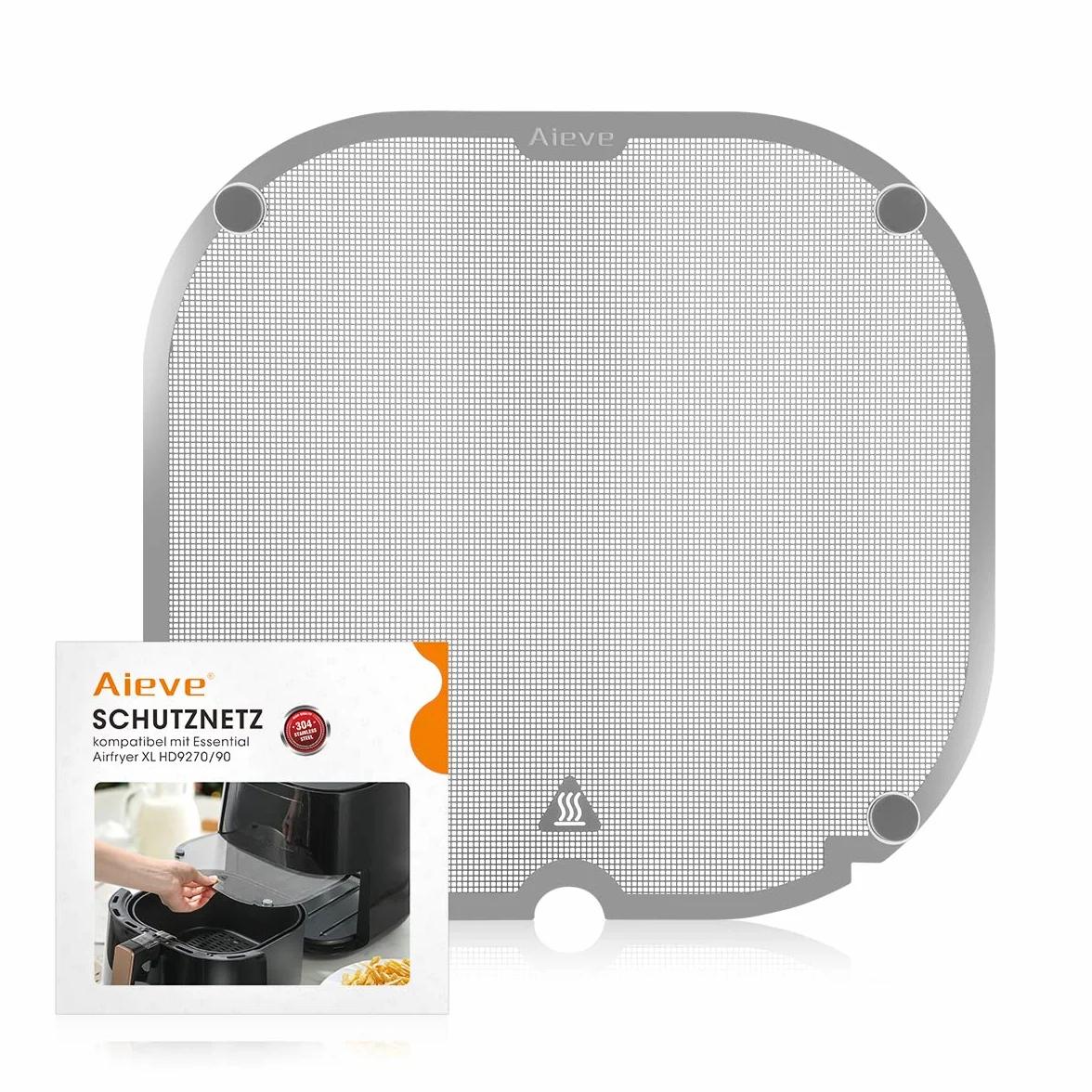 AIEVE Osłona przed rozpryskiwaniem tłuszczu ze stali nierdzewnej, kompatybilna z Philips Essential Airfryer XL - 6,2 l, akcesoria do frytkownicy, płyta natryskowa do ochrony spirali grzewczej
