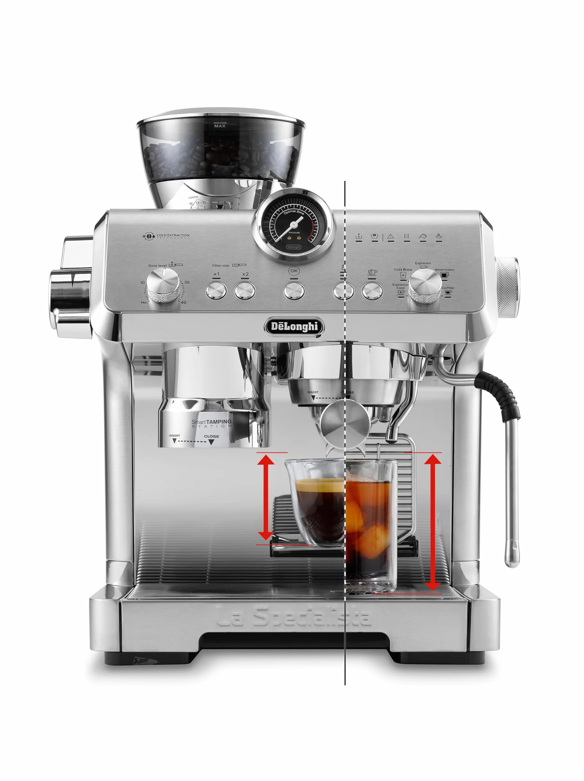 De'Longhi La Specialista Opera EC9555.M ekspres do kawy espresso z Cold Brew i Espresso Cool, profesjonalny spieniacz do mleka, technologia mielenia czujników, łącznie z zestawem Barista, 1550 W,