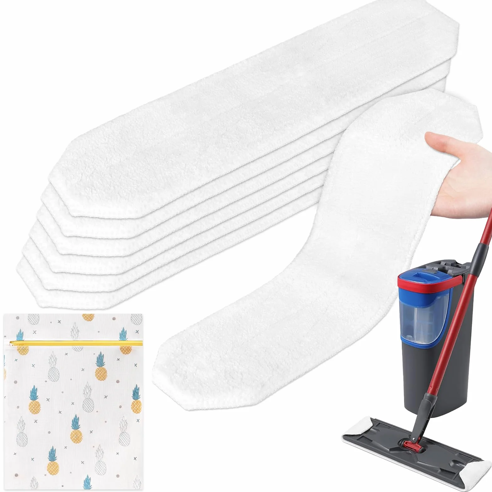Pokrowce zamienne z mikrofibry do Vileda H2Pro i O-Cedar, 6 sztuk, uniwersalne do twardych podłóg