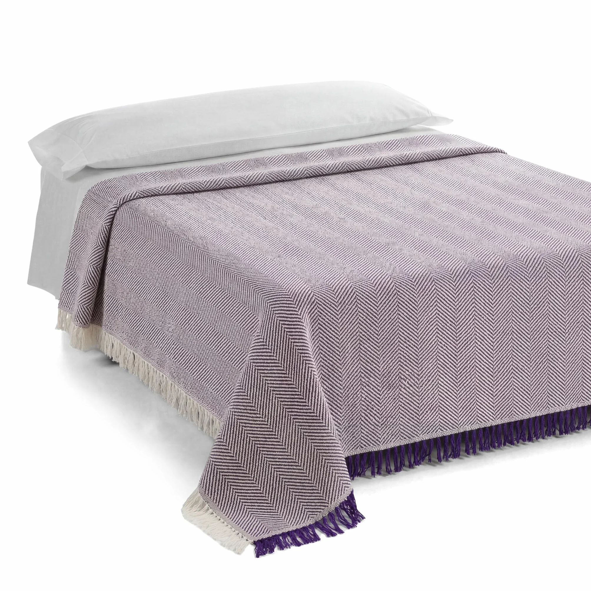 Martina Home Uniwersalny kolec Foulard, tkanina, ecru/liliowy, 180x260 cm