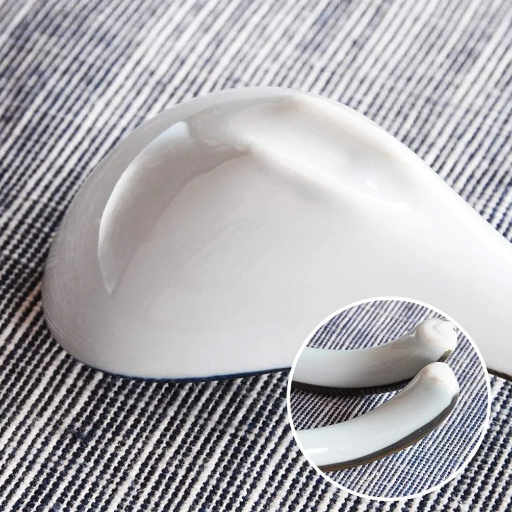 Łyżki do zup Japoński styl długi uchwyt łyżka domowy ceramiczny łyżka kolacja łyżka z niebieskim wzorem kreatywny stołowe wysokiej temperatury odporne na niski poziom 4 paczka Łyżki deserowe (Color :