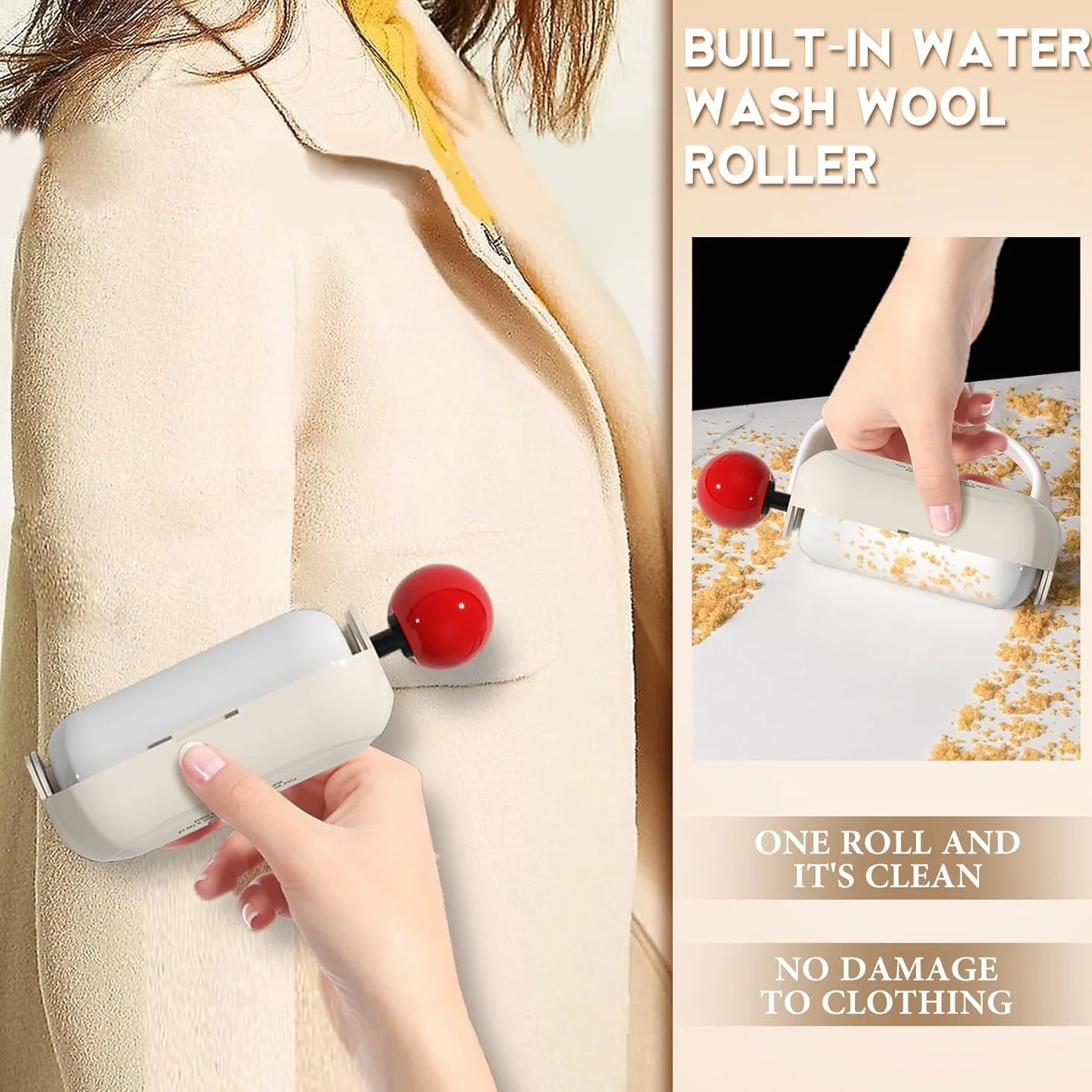 Lint Roller Reusable Sticky Roller 2 In1 Washable Lint Remover for Clothes Dog Cat Hair 2 Pcs