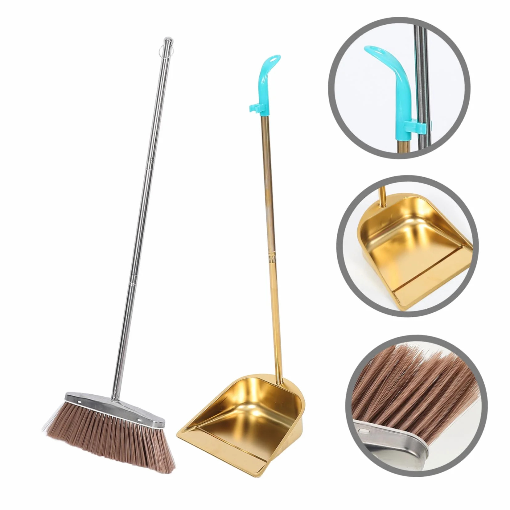 1zestaw Broom i Dustpan z Ręcznym Miotłą i Szufelką Wysokiej Jakości Zestaw Do Sprzątania Domu i Biurze Ergonomiczna Rączka Stal Nierdzewna Trwały i Wygodny Użyciu