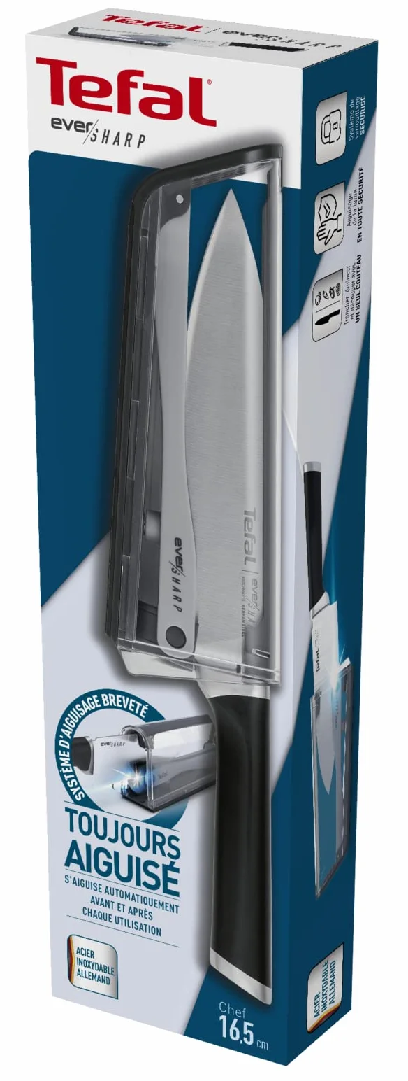 Tefal Ever Sharp Nóż Szefa Kuchni, Srebrny, 16,5 cm