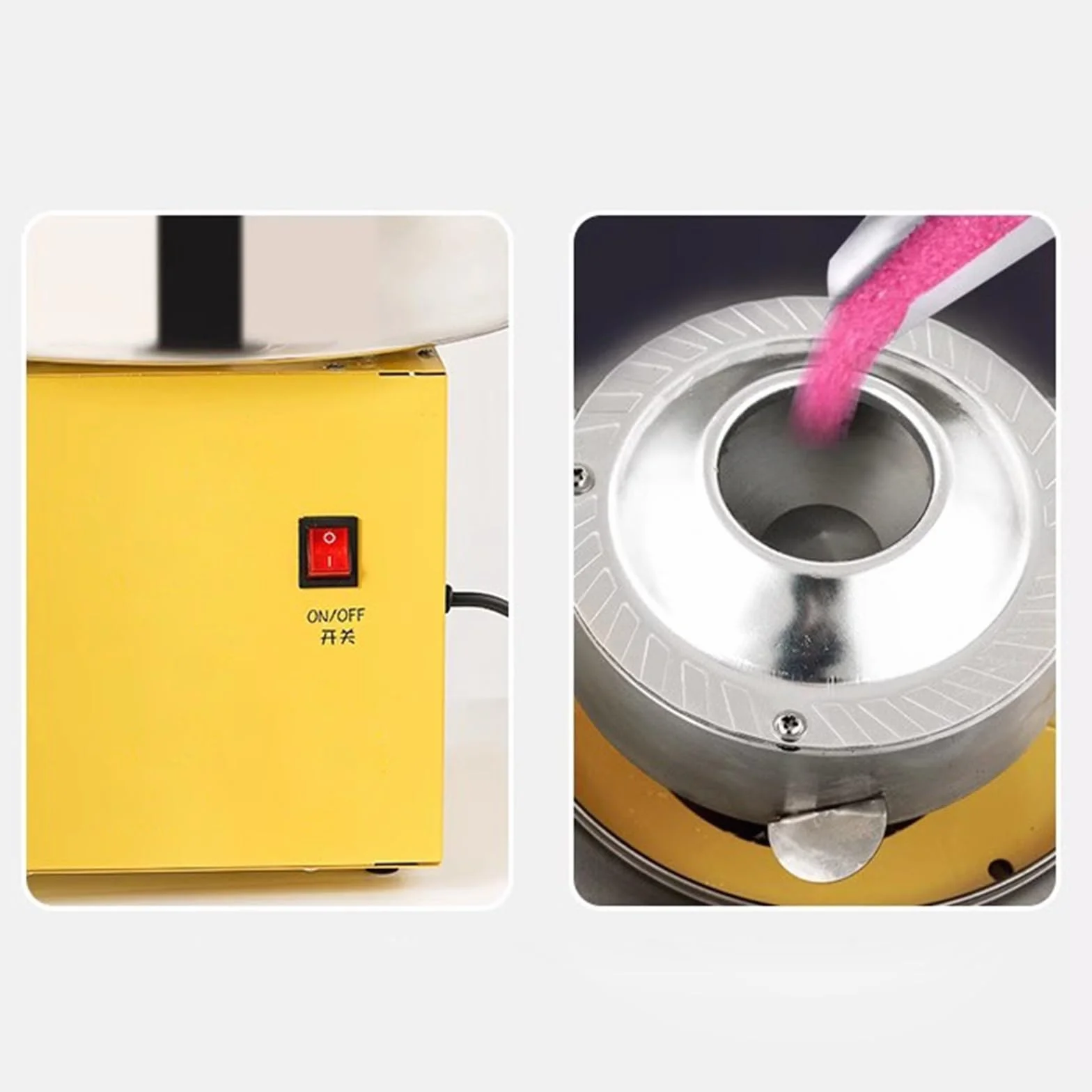 maszyna do waty cukrowej Maszyna do waty cukrowej użytku komercyjnego W pełni automatyczna fantazyjna maszyna przedsiębiorczości i ustawiania stoisk(Yellow)