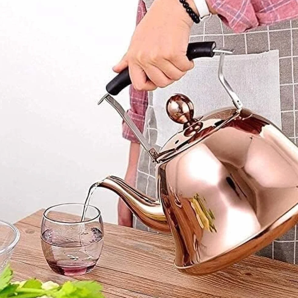 Czajnik ze stali nierdzewnej, Czajnik do herbaty Czajnik-Złoty||4L(Rose Gold,4L)