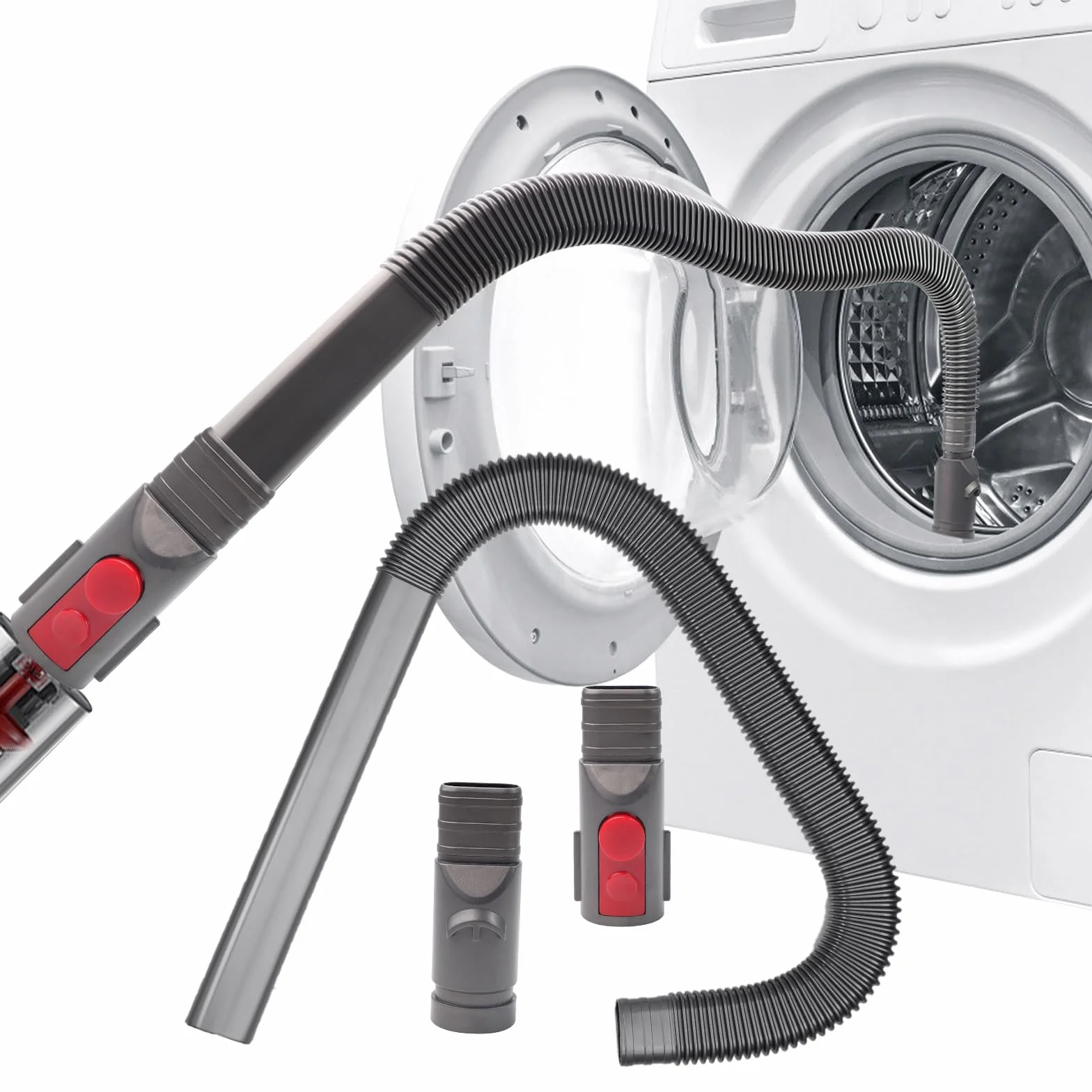 Elastyczna ssawka szczelinowa do Dyson V6, V7, V8, V10, V11, V12, V15, dysza do odkurzacza, wąż z elastyczną ssawką szczelinową i długą płaską dyszą, do suszarek, otworów wentylacyjnych i samochodów