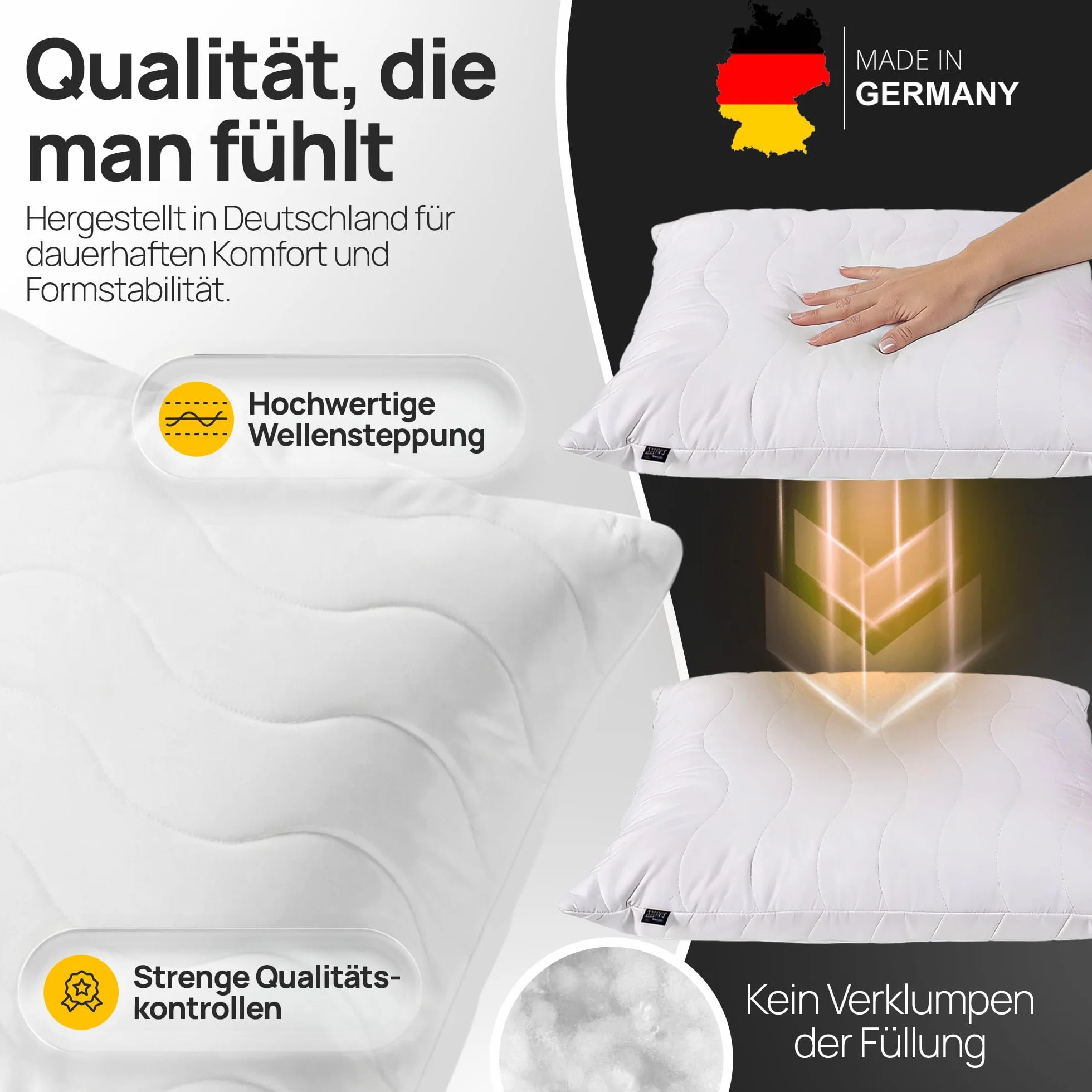 LILENO HOME Poduszka 50 x 50 cm [zestaw 2 sztuk] jako poduszka dekoracyjna z zamkiem błyskawicznym do regulacji, nadaje się do prania w temperaturze do 95°C, sofa i poduszka dekoracyjna na kanapę
