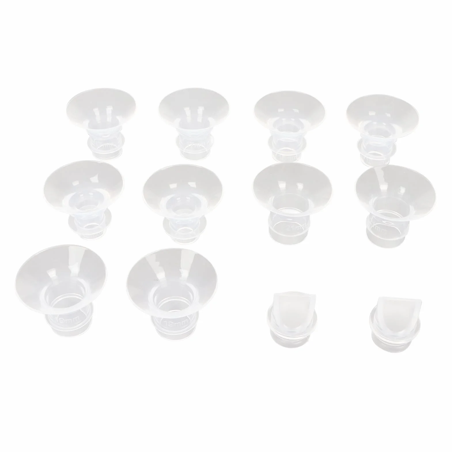 Wkładki Kołnierzowe Laktatora, Uniwersalny Pojemnik na Mleko z Miękkiego Silikonu w 5 Rozmiarach (13 Mm, 15 Mm, 17 Mm, 19 Mm, 21 Mm) 10 Sztuk Zaworu Kaczego Dzioba, Wkładka