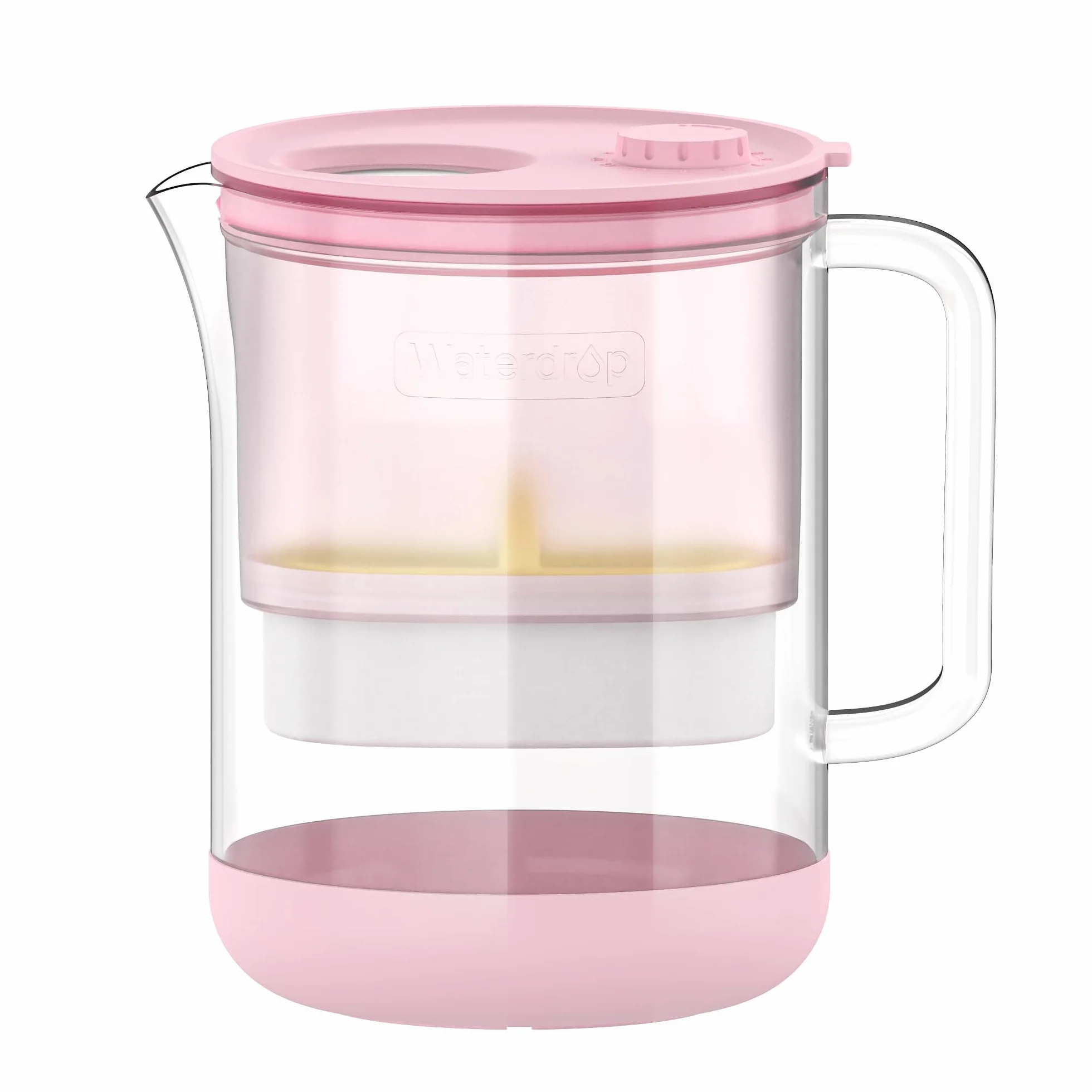 Waterdrop 𝐆𝐥𝐚𝐬 dzbanek z filtrem wody, 1,5L dzbanek z 2-miesięcznym filtrem, certyfikat NSF 53&42&372, Redukuje PFOA/PFOS, chlor, kadm, miedź, rtęć, WD-PT-72P