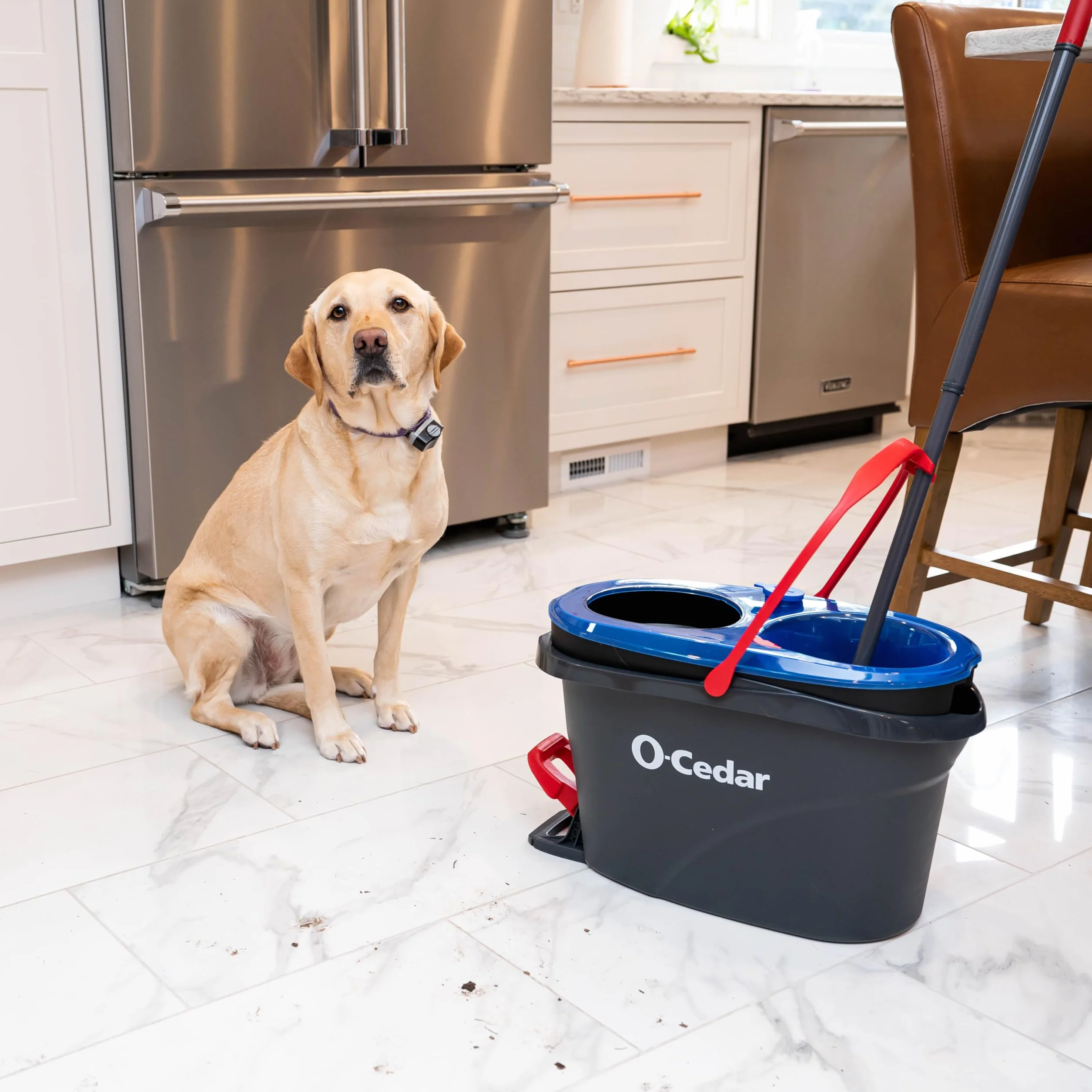O-Cedar EasyWring RinseClean wkład do mopa obrotowego z mikrofibry, wykładzina podłogowa, niebieski, 1 szt