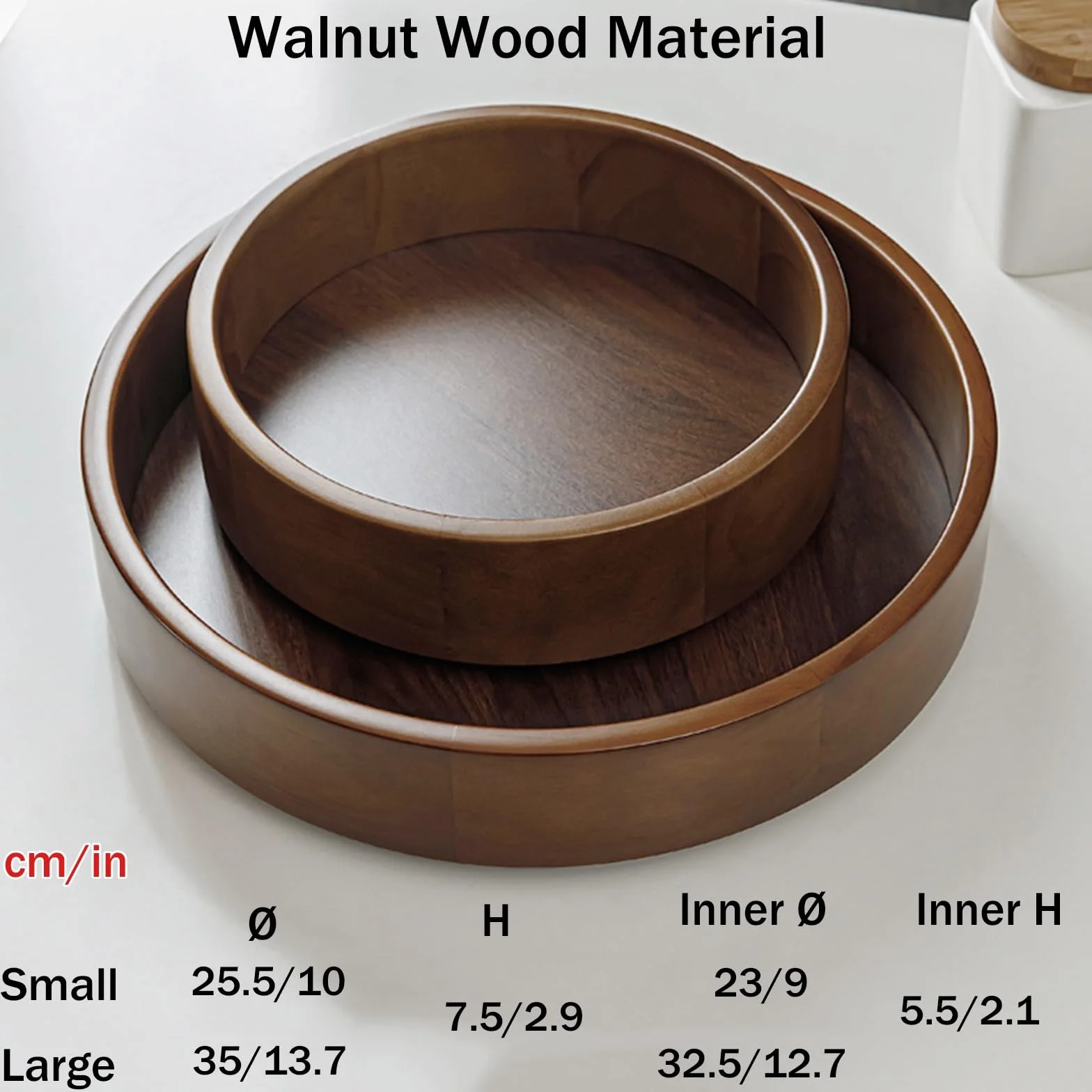 Antypoślizgowy drewniany stojak obrotowy Lazy Susan, obrotowy stojak na przyprawy organizer spinningowy do szafki, spiżarni, lodówki, blatu (rozmiar: 35,5 cm)