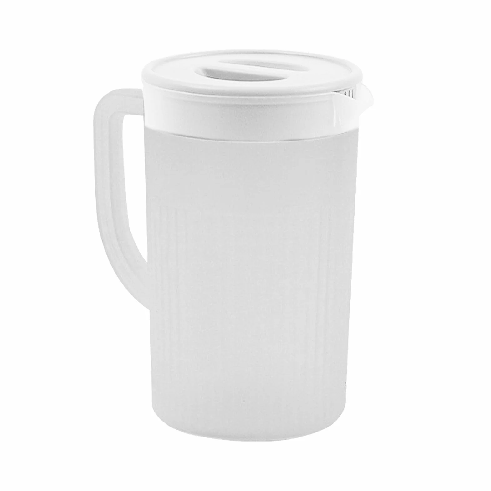 Plastikowy Dzbanek o Dużej Pojemności z pokrywką, 2,7-litrowy Dzbanek na Zimne Mleko i Mrożona Herbata Prosty Modny Dzbanek na wodę do Codziennego Picia w Domu (Biały)