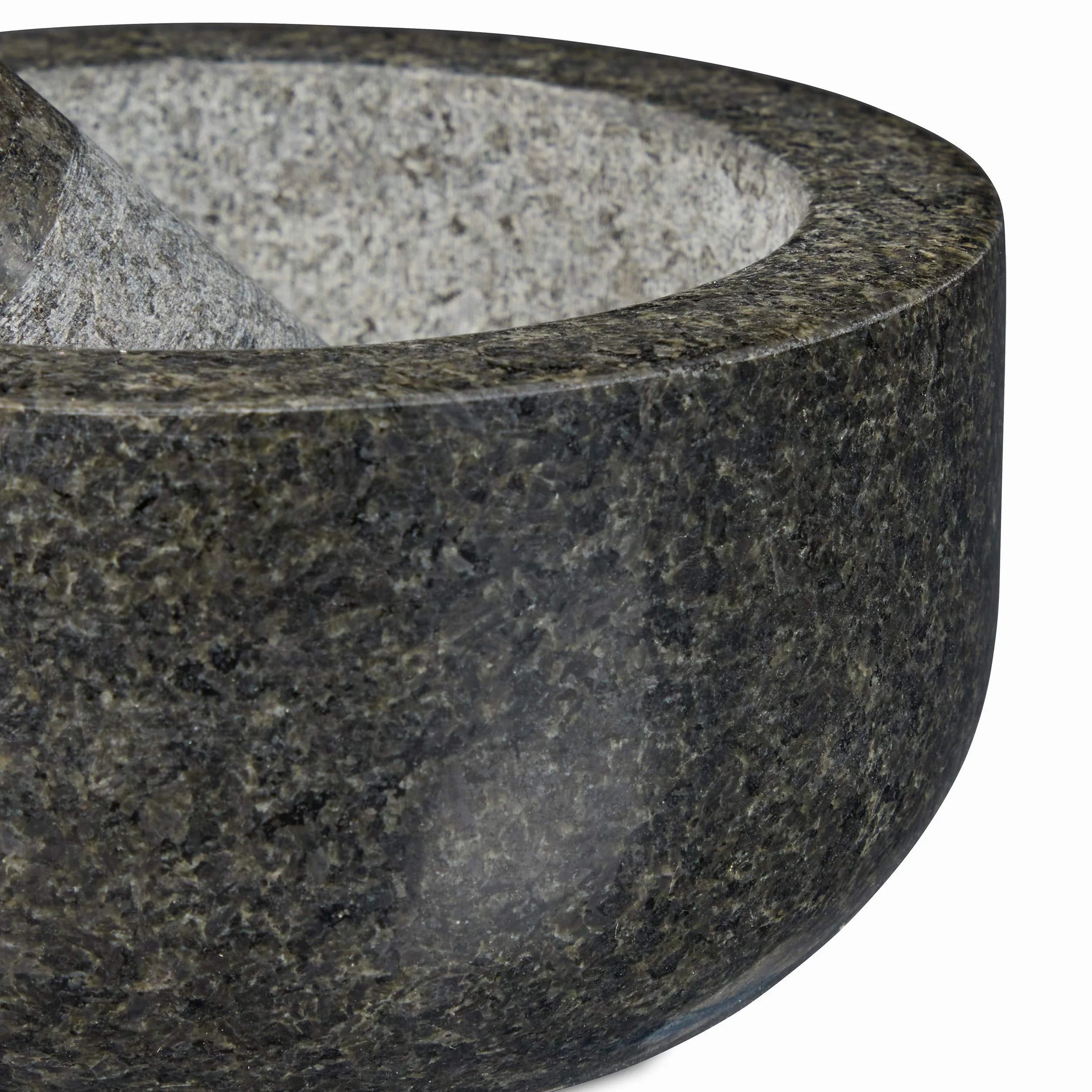 relaxdays Moździerz granitowy z tłuczkiem, wytrzymały i trwały, przyprawy, zioła, polerowana moździerz kamienny, Ø 16 cm, 400 ml, szary, 8 x 16 x 16 cm